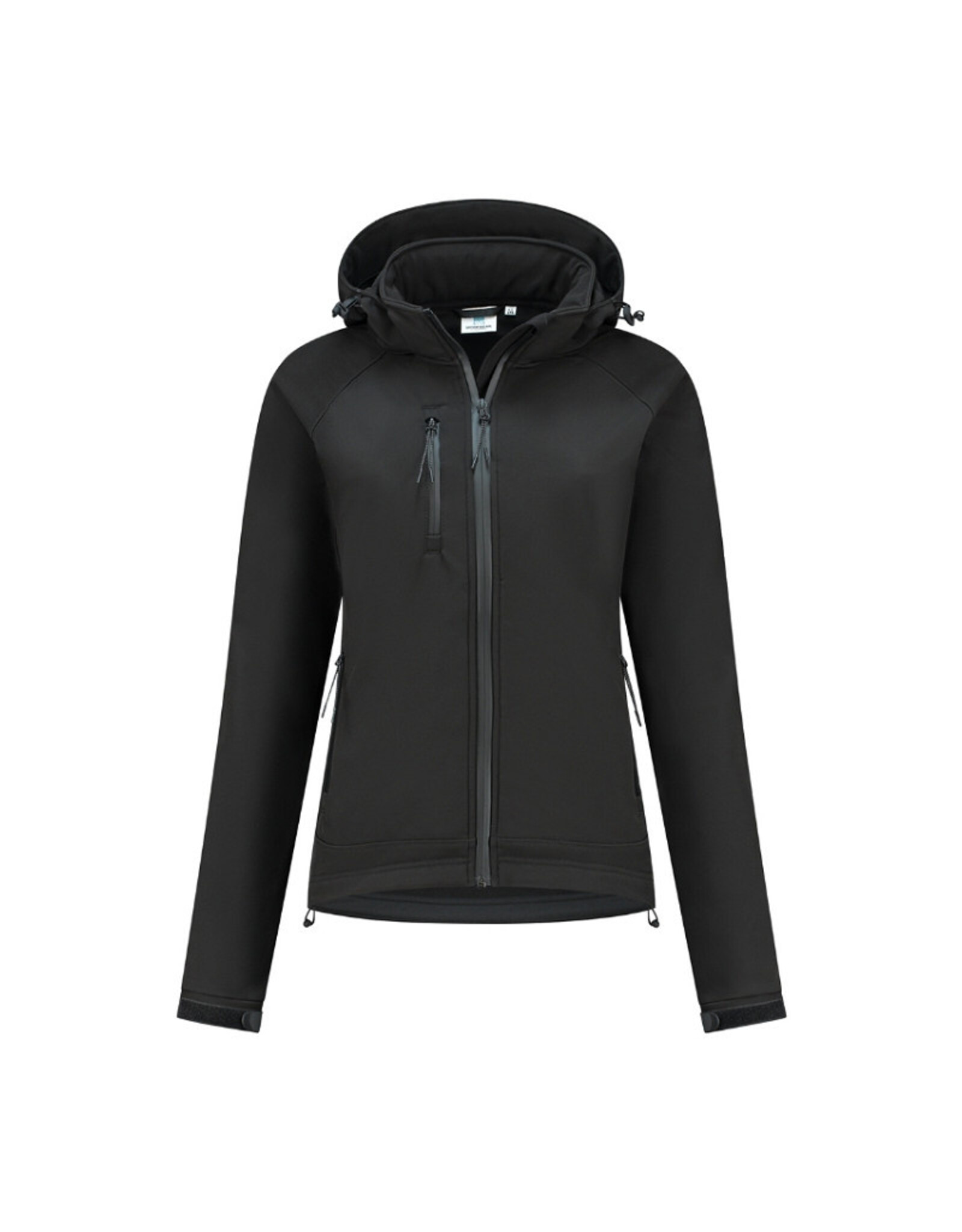 RAVAGE BEDRIJFSKLEDING Everywear Softshell Hooded Jacket for her BLACK