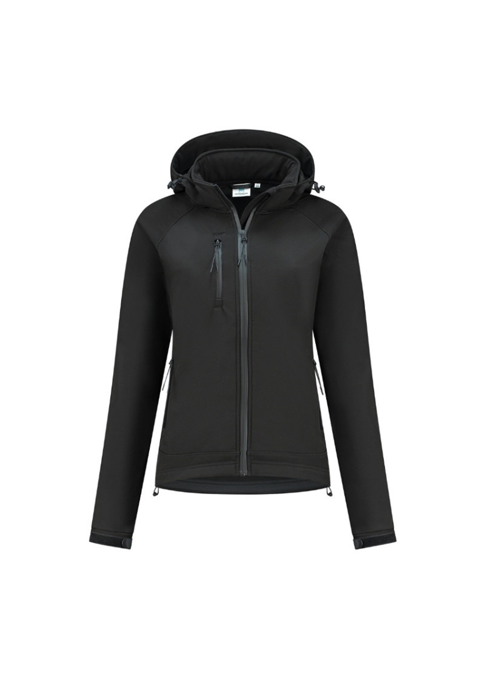 RAVAGE BEDRIJFSKLEDING Everywear Softshell Hooded Jacket for her BLACK