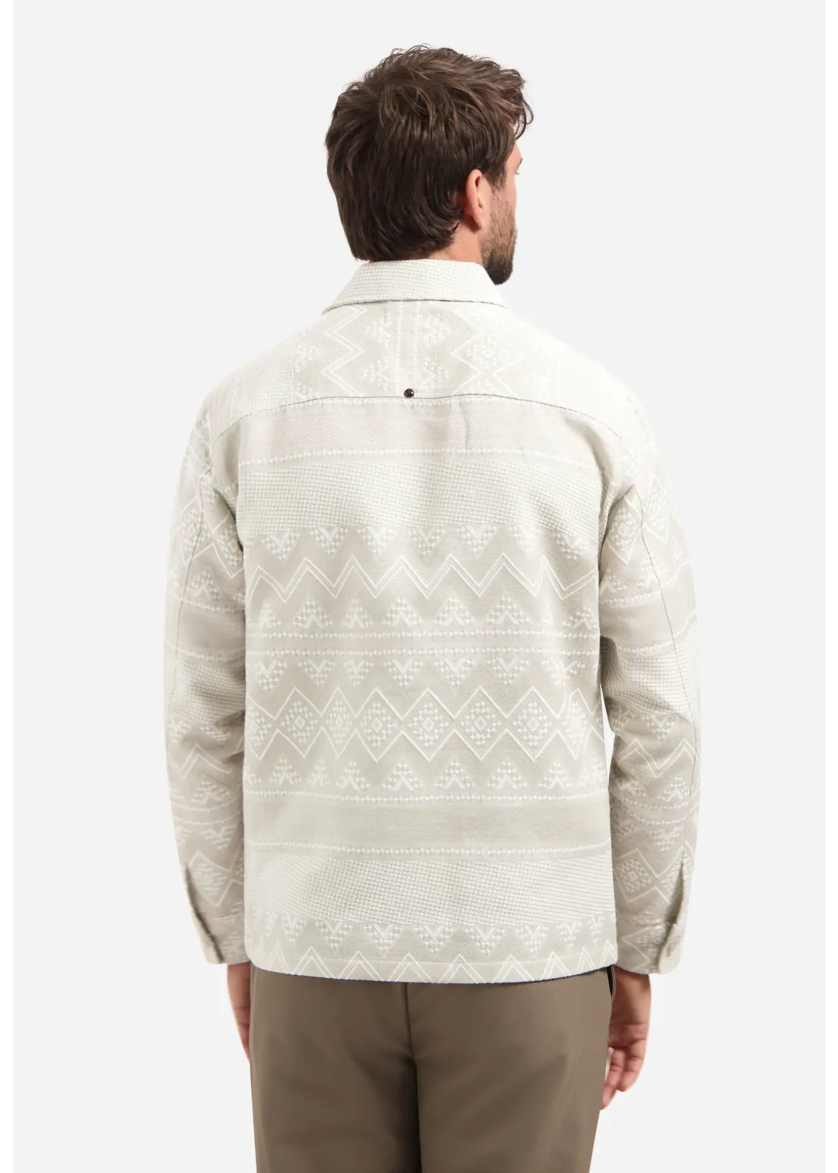 NO EXCESS  ZOOM JAQUARD OVERSHIRT TAUPE