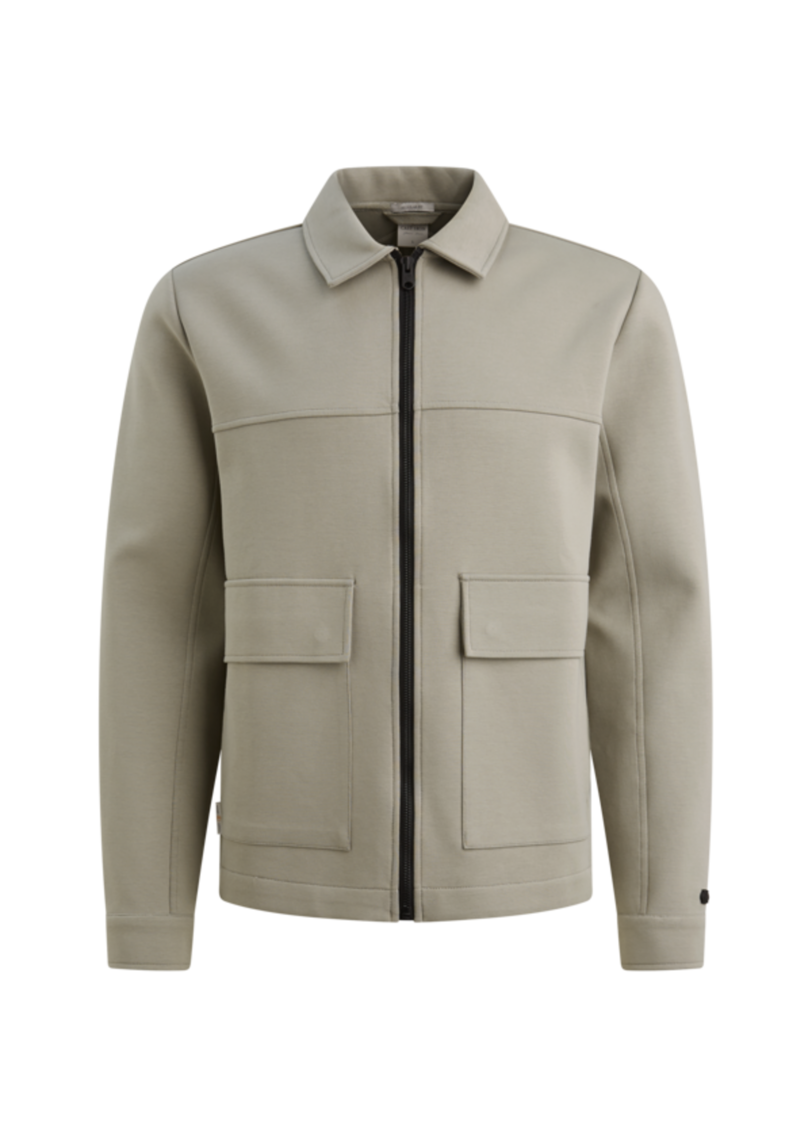 CASTIRON SWEAT JACKET MET RITSSLUITING EN PLATTE KRAAG