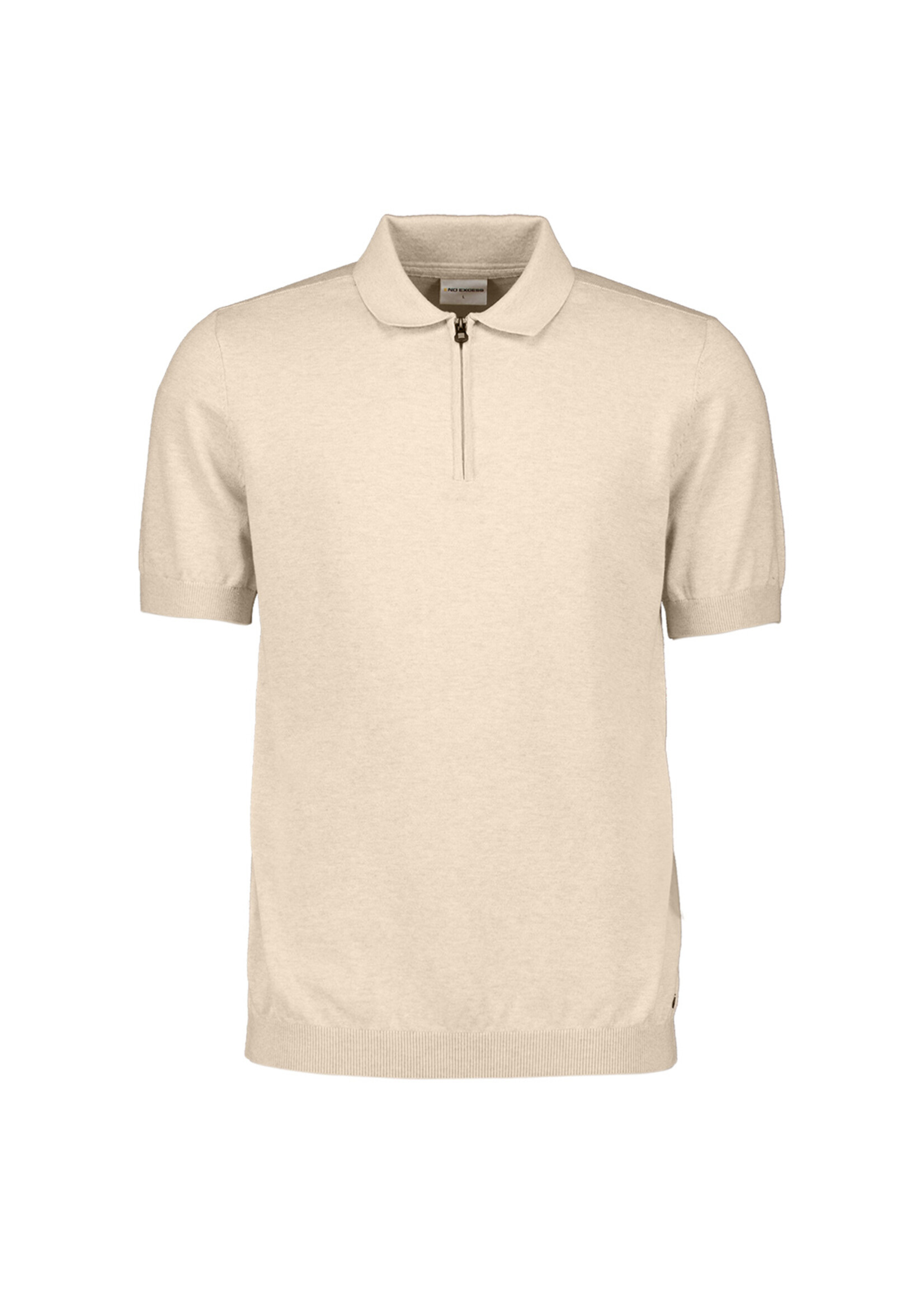 NO EXCESS  PULLOVER SHORT SLEEVE POLO ZIP MELANGE