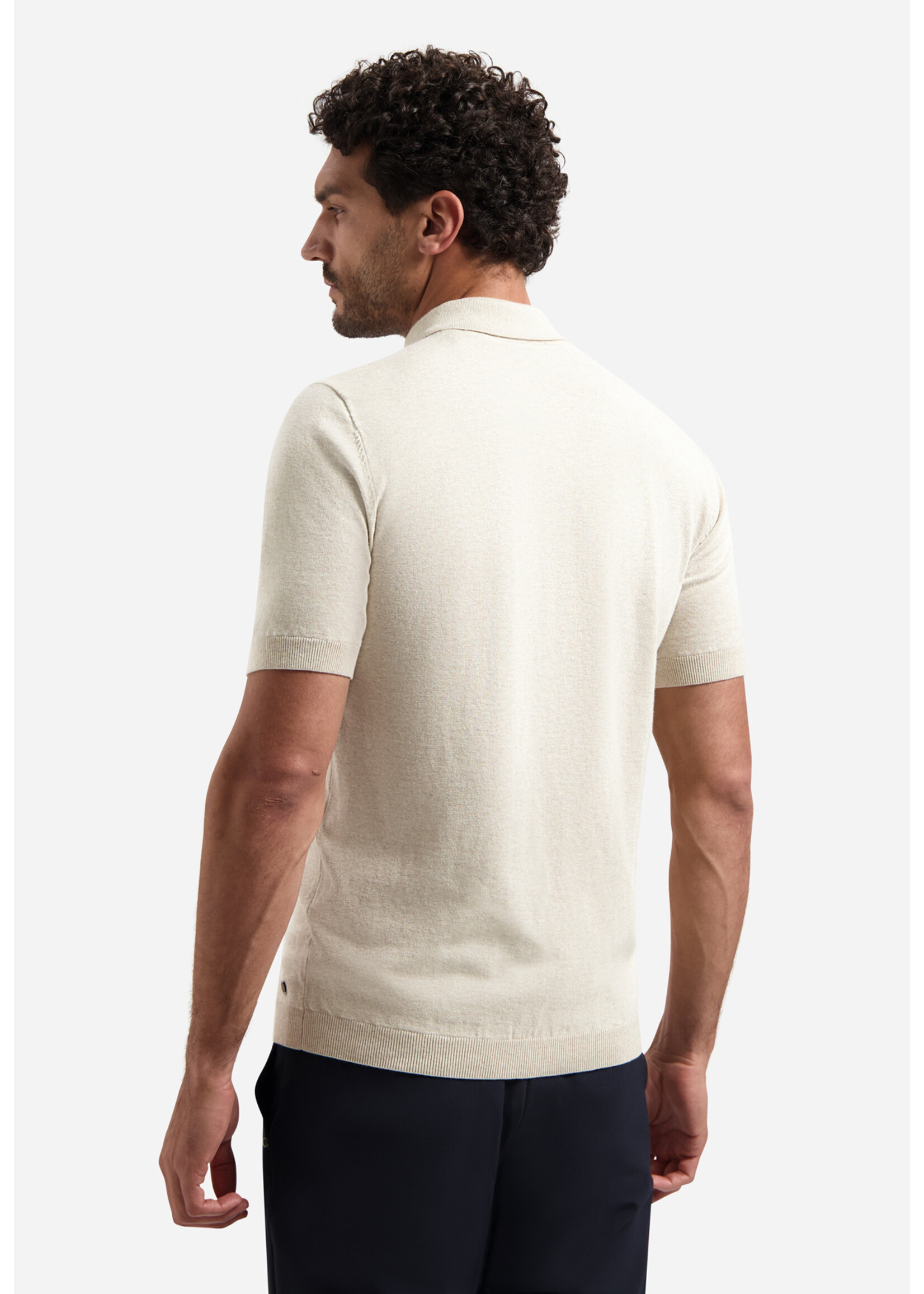 NO EXCESS  PULLOVER SHORT SLEEVE POLO ZIP MELANGE