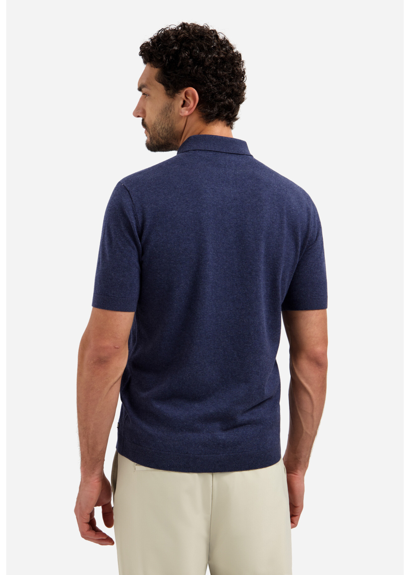 NO EXCESS  PULLOVER SHORT SLEEVE POLO ZIP MELANGE