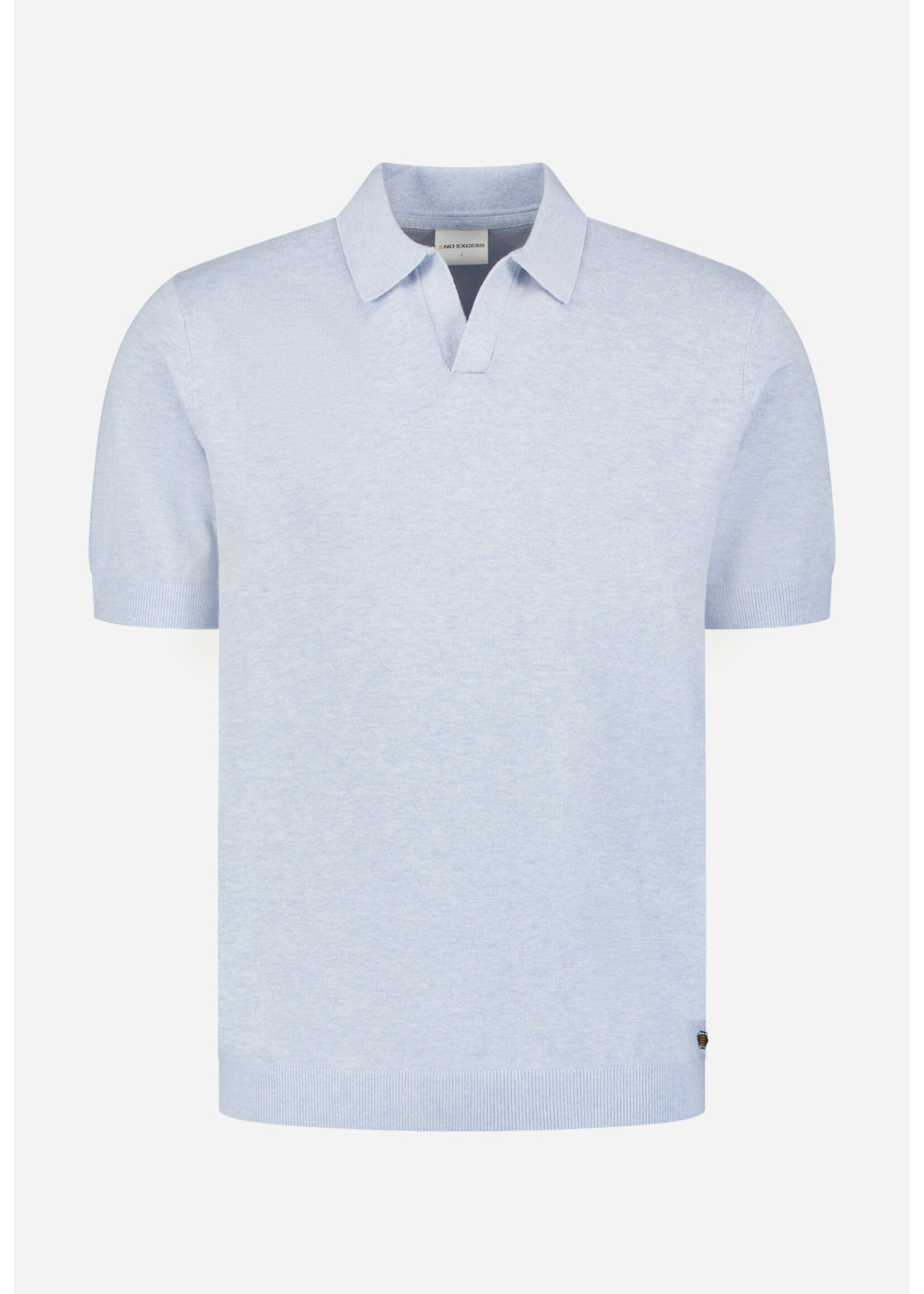NO EXCESS  PULLOVER V POLO SHORT SLEEVE MELANGE