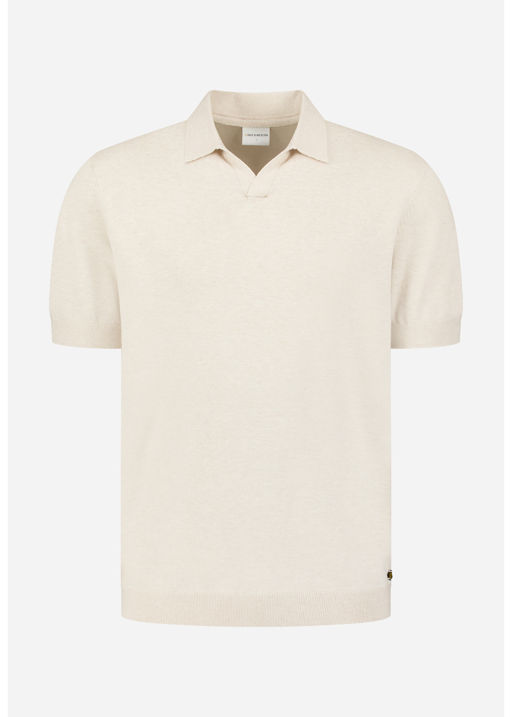 NO EXCESS  PULLOVER V POLO SHORT SLEEVE MELANGE