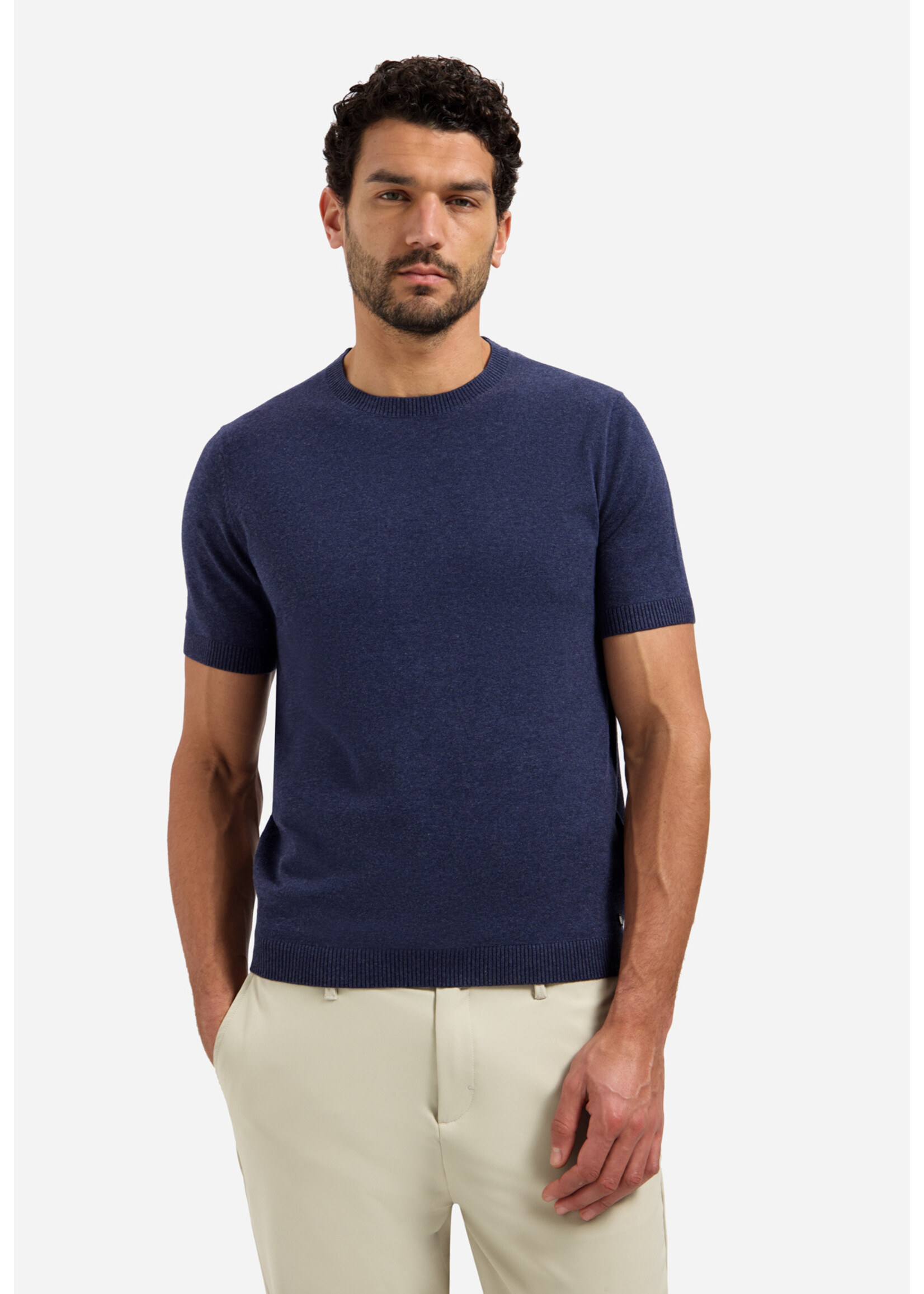 NO EXCESS  CREWNECK PULLOVER SHORT SLEEVE MELANGE