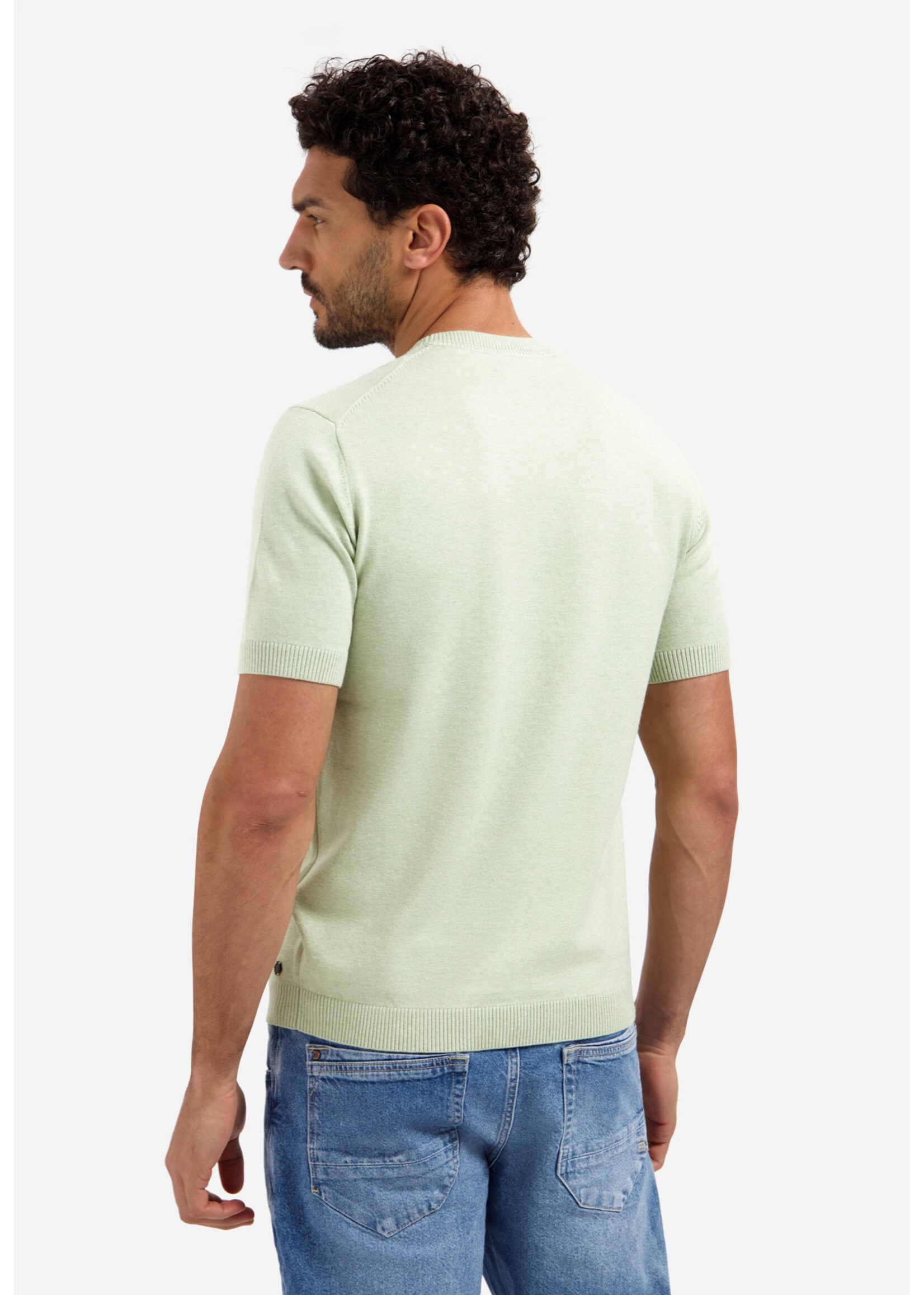 NO EXCESS  CREWNECK PULLOVER SHORT SLEEVE MELANGE