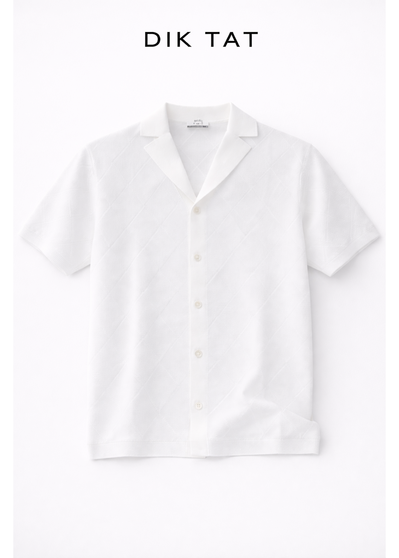 DIKTAT DIK TAT Witte Polo met Structuurpatroon