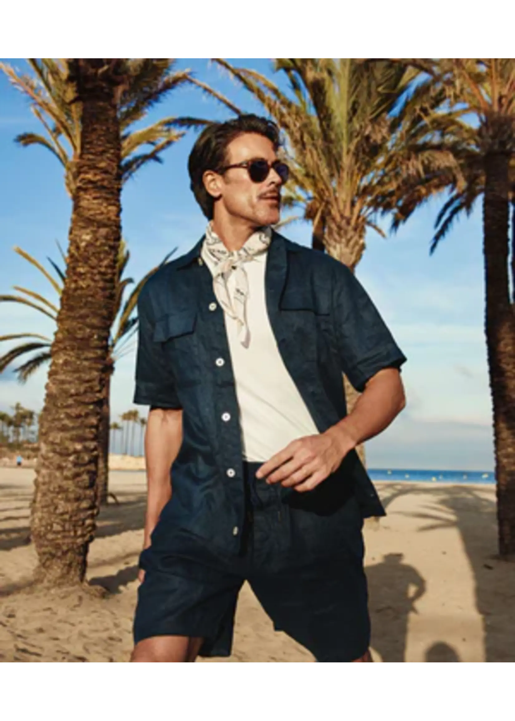 BLUE INDUSTRY  Het linnen overhemd met korte mouw | Navy