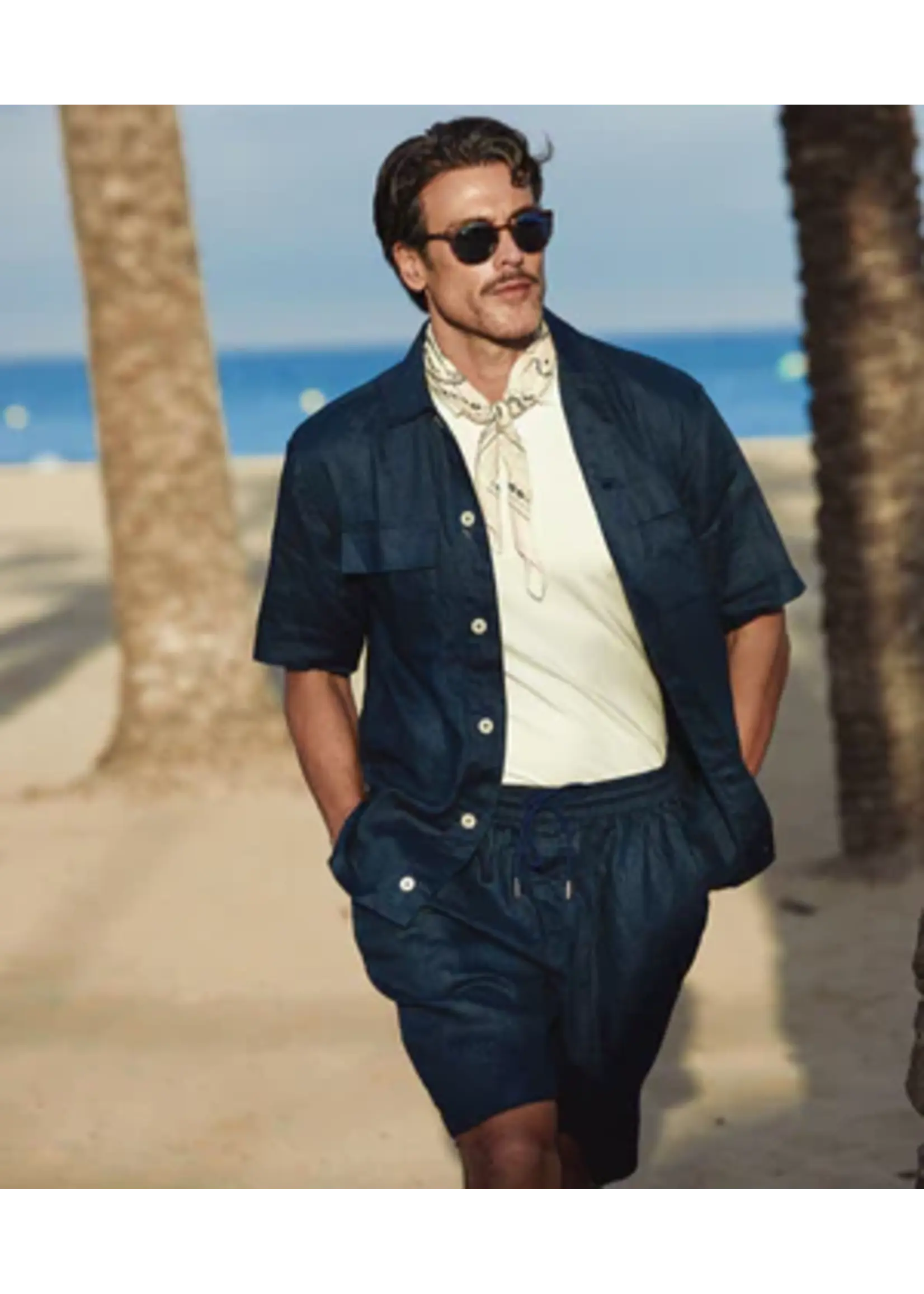 BLUE INDUSTRY  Het linnen overhemd met korte mouw | Navy