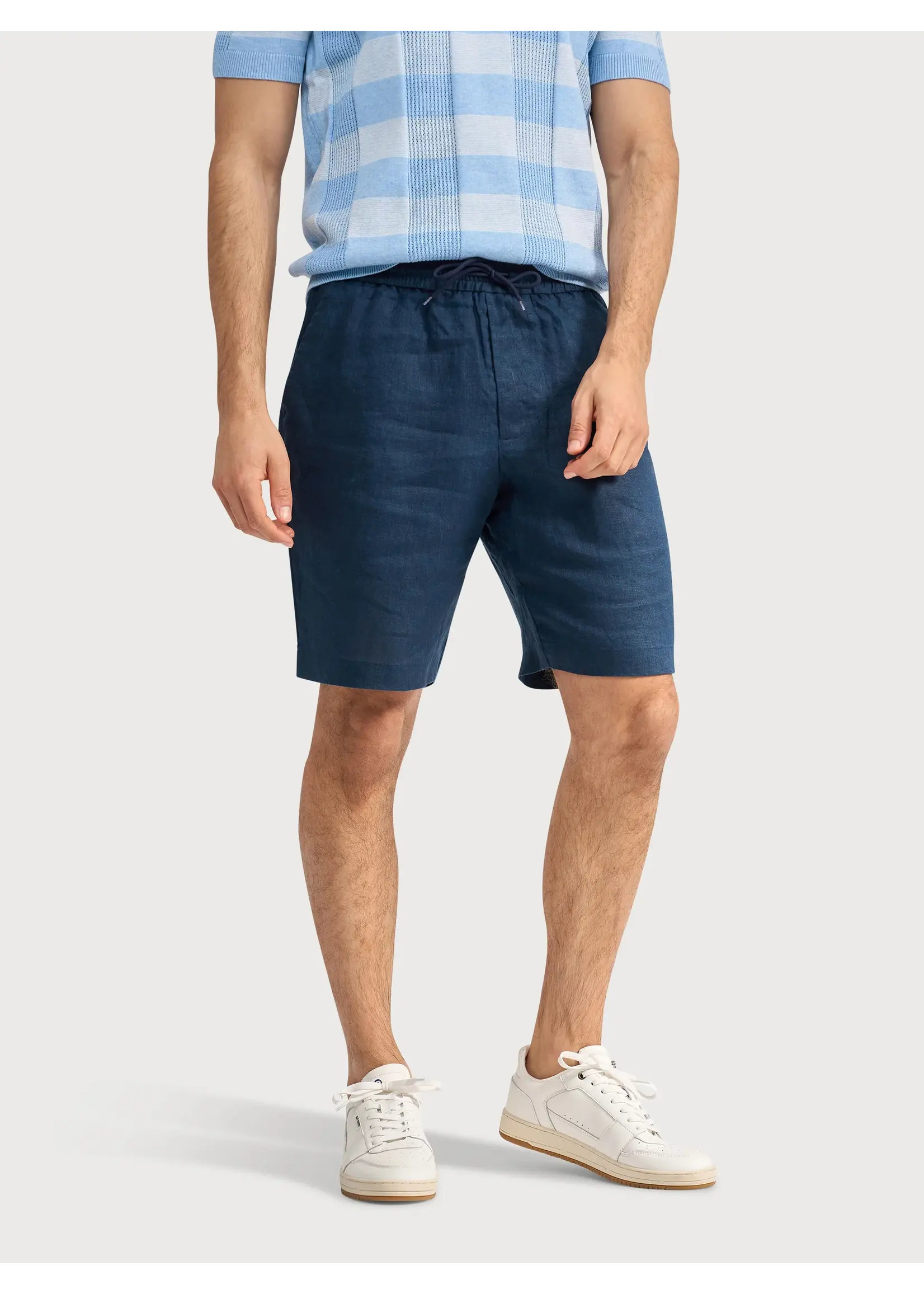 BLUE INDUSTRY  De linnen short | Navy