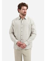 NO EXCESS  Linnenblend overhemd met brede streep | Taupe