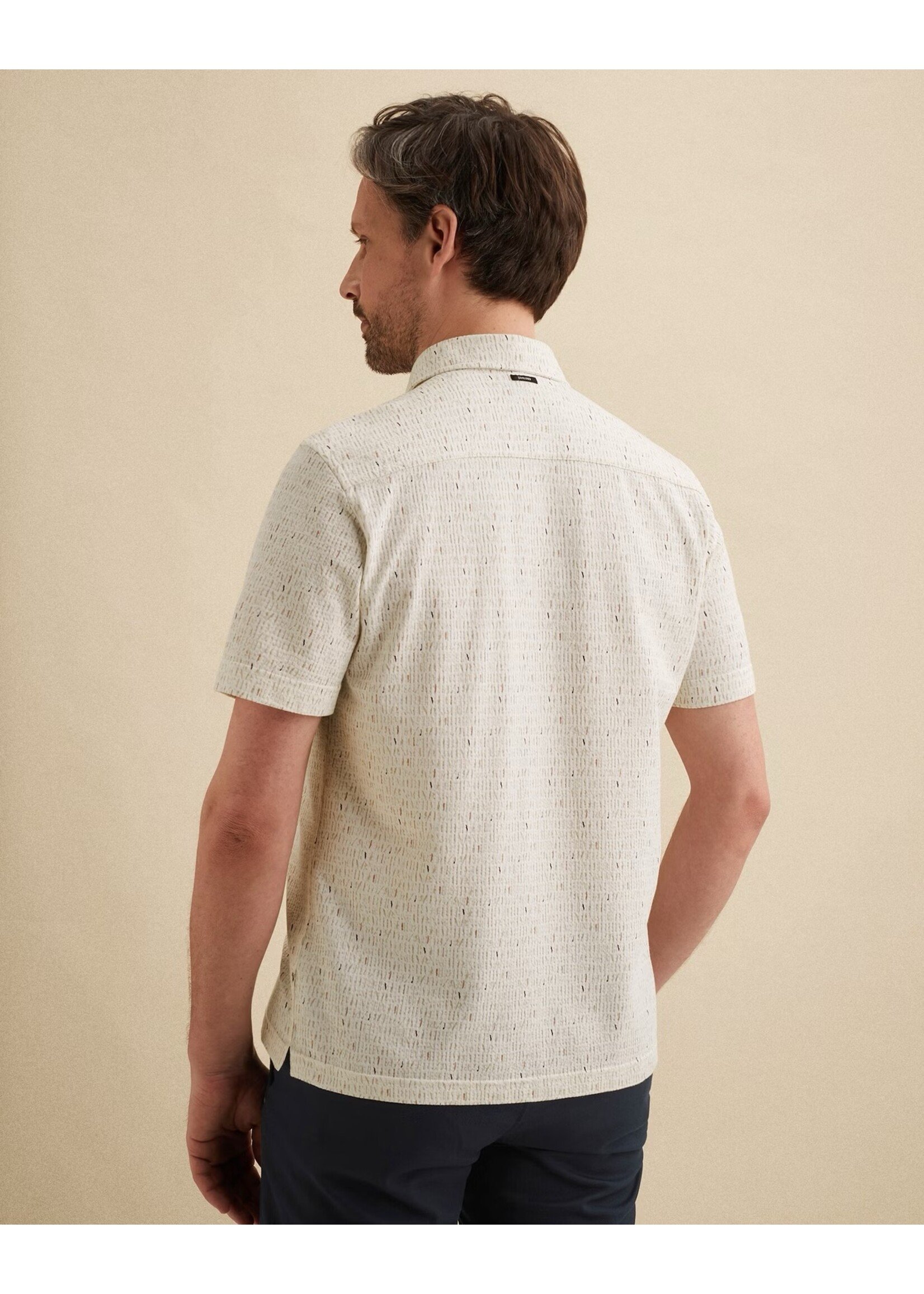 VANGUARD  OVERHEMD MET ALLOVER PRINT EN KORTE MOUWEN- CLOUD DANCER