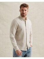 PME LEGEND LONG SLEEVE OVERHEMD VAN KATOEN/LINNEN MET KNOOPSLUITING BONE WHITE -