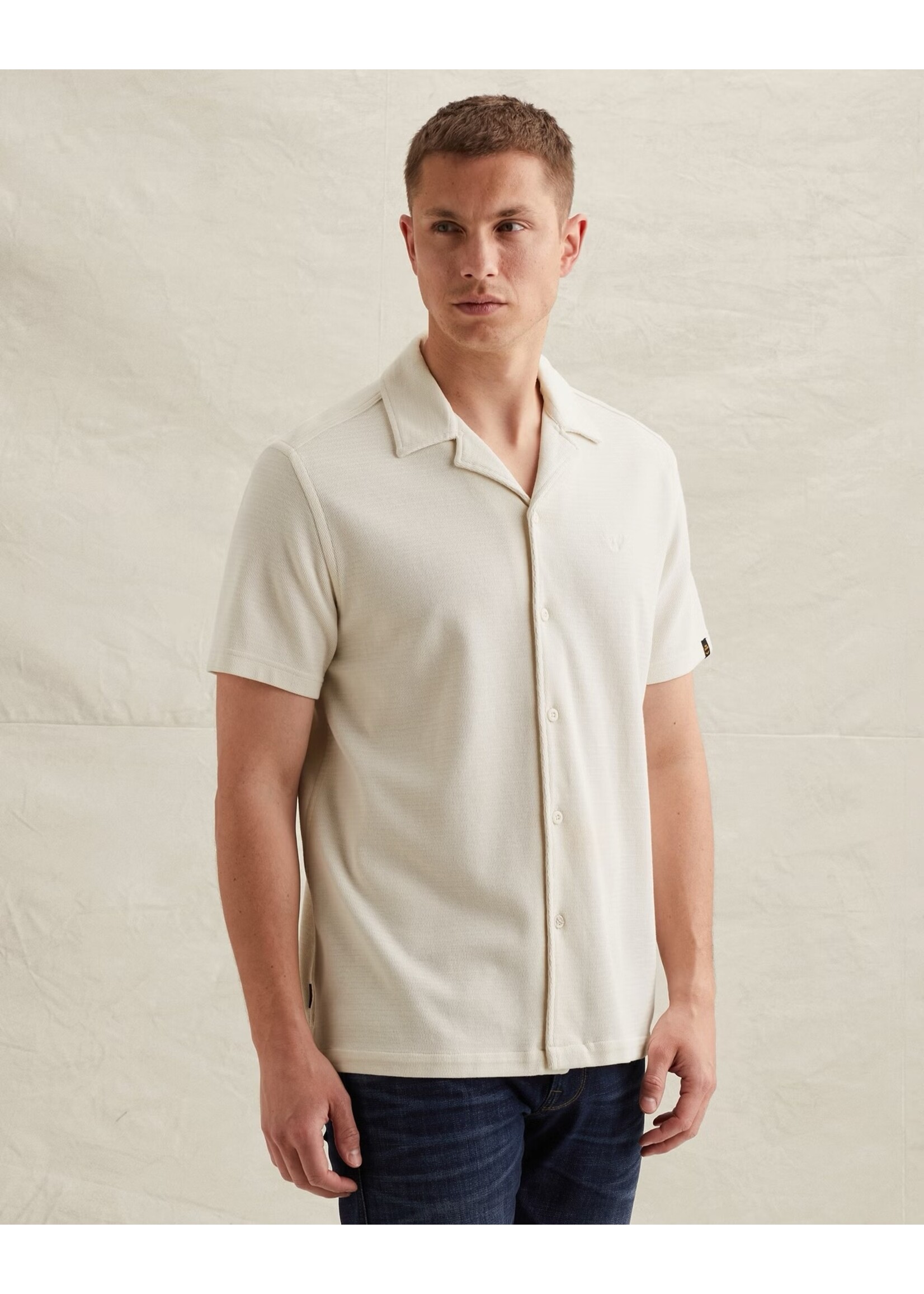 PME LEGEND OVERHEMD MET KORTE MOUWEN VAN JERSEY- CARBON