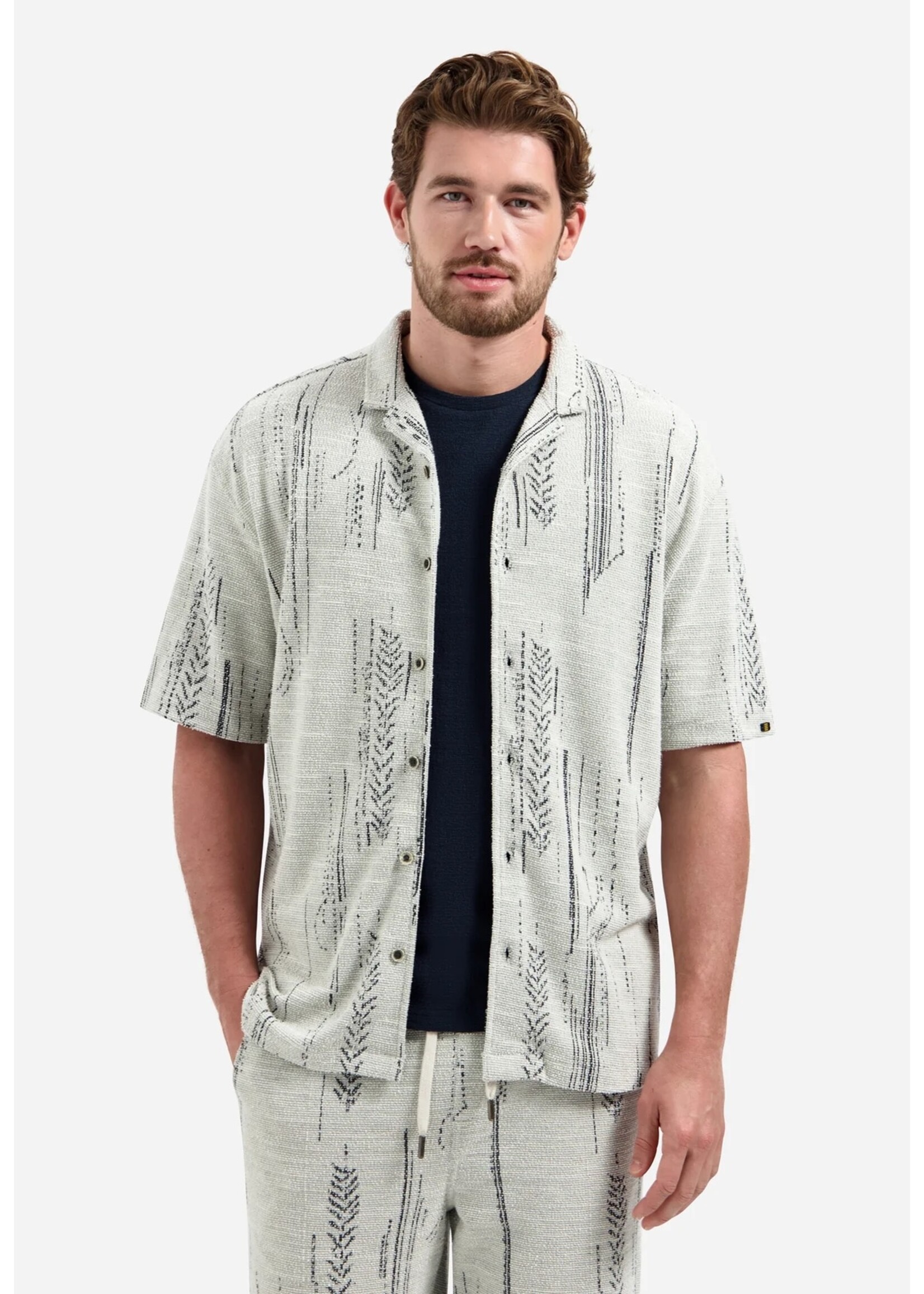 NO EXCESS  Jacquard overhemd korte mouw | Kit
