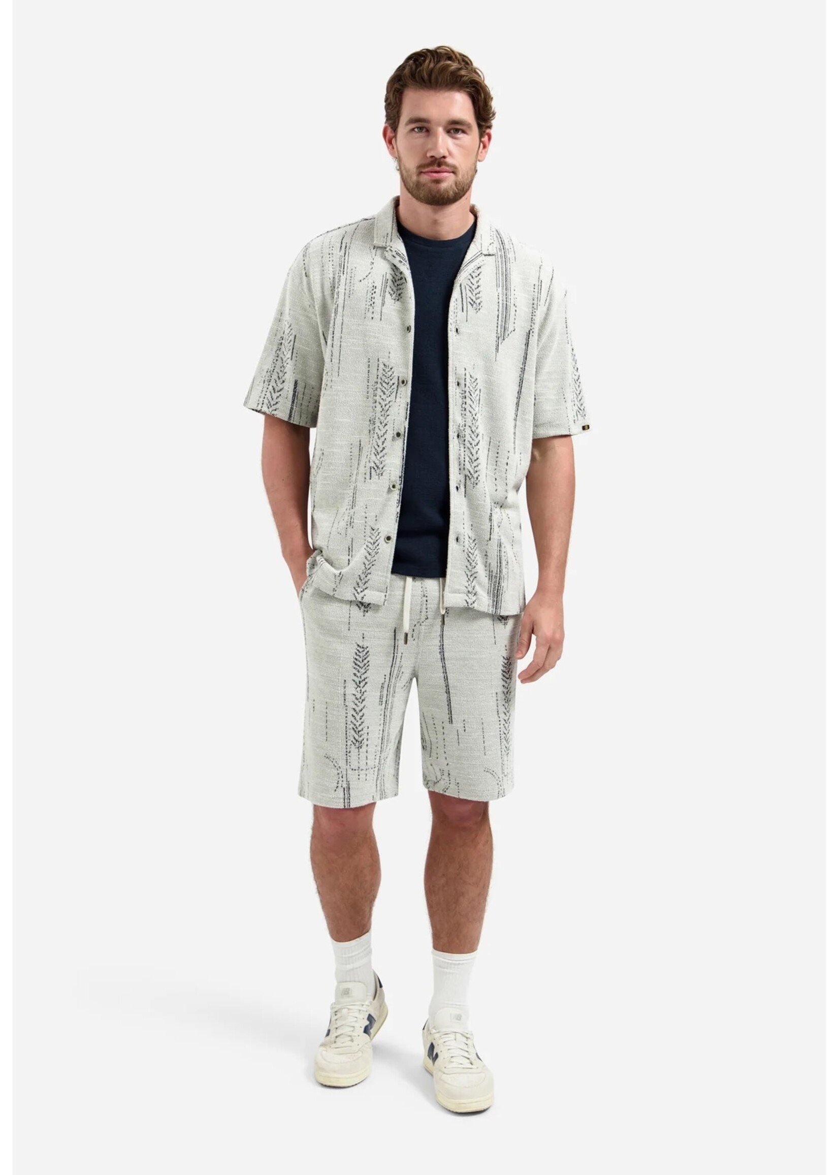 NO EXCESS  Jacquard overhemd korte mouw | Kit