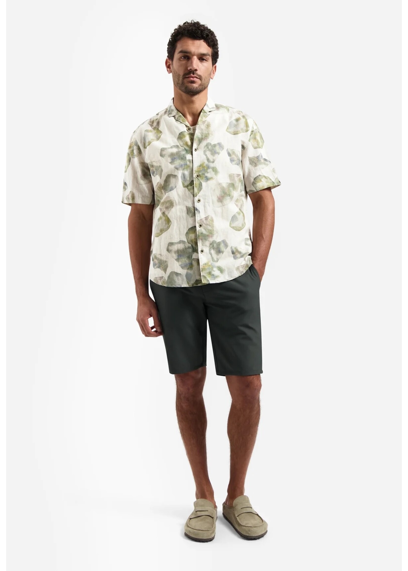 NO EXCESS   Zoom Print overhemd met korte mouw | Green