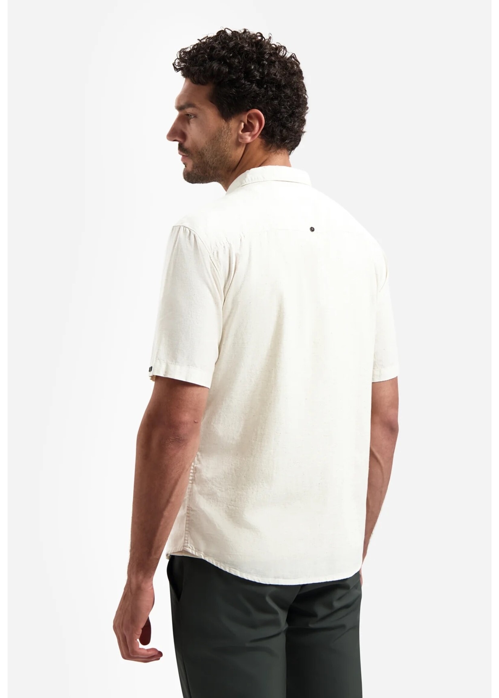 NO EXCESS   Zoom Overhemd met korte mouw en borduring | Green  Zoom