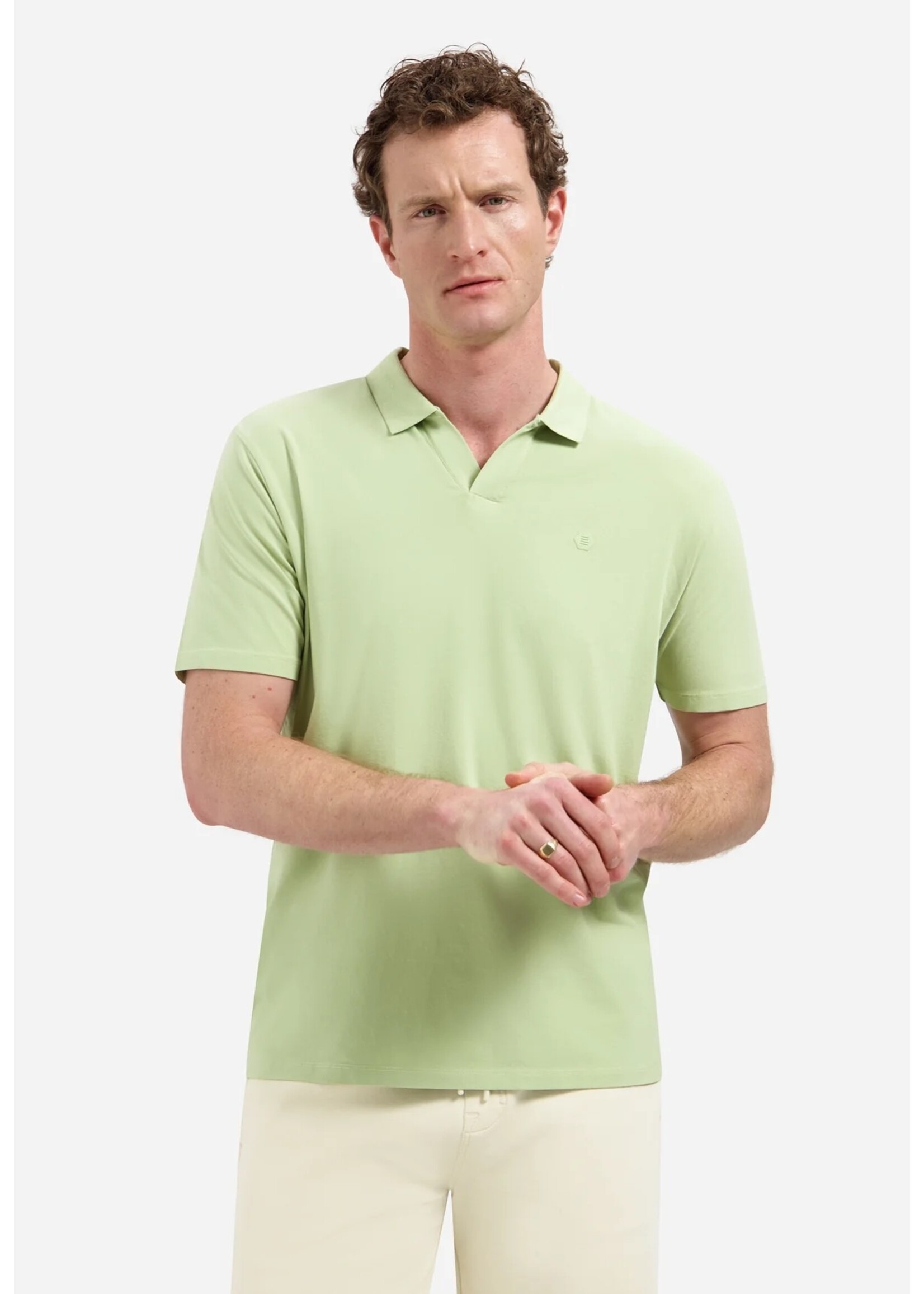 NO EXCESS  Polo shirt with V-neck | Green