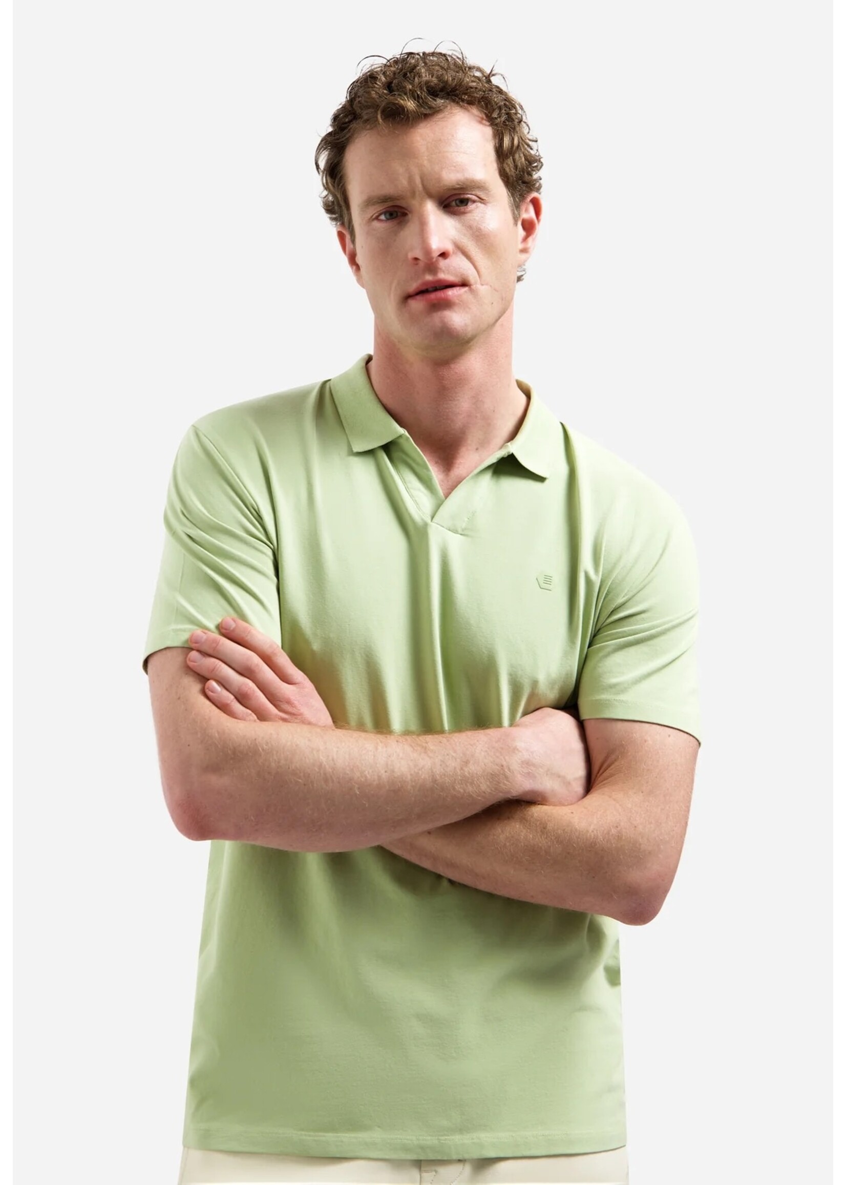 NO EXCESS  Polo shirt with V-neck | Green