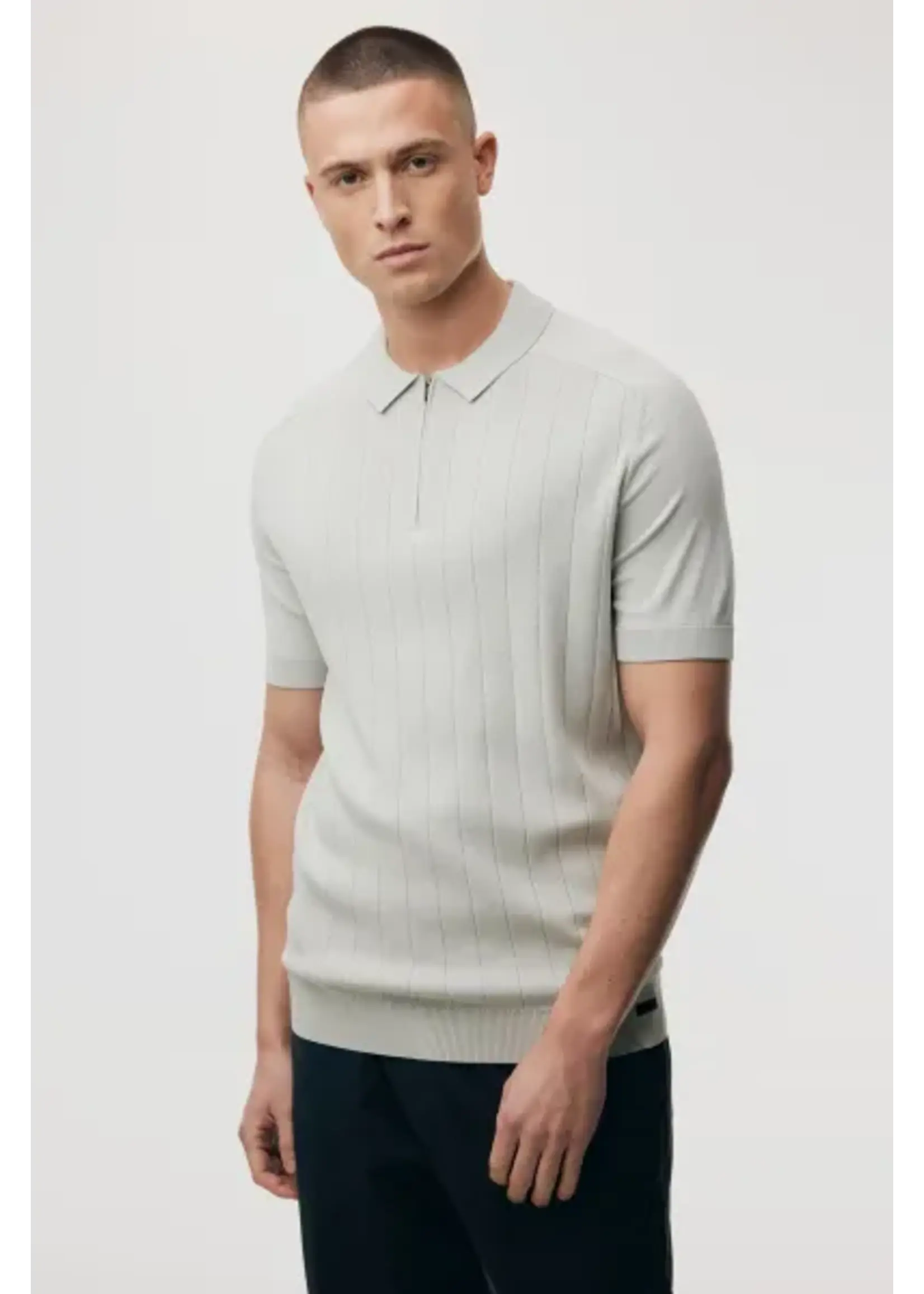 GENTI POLO ZIP GROEN