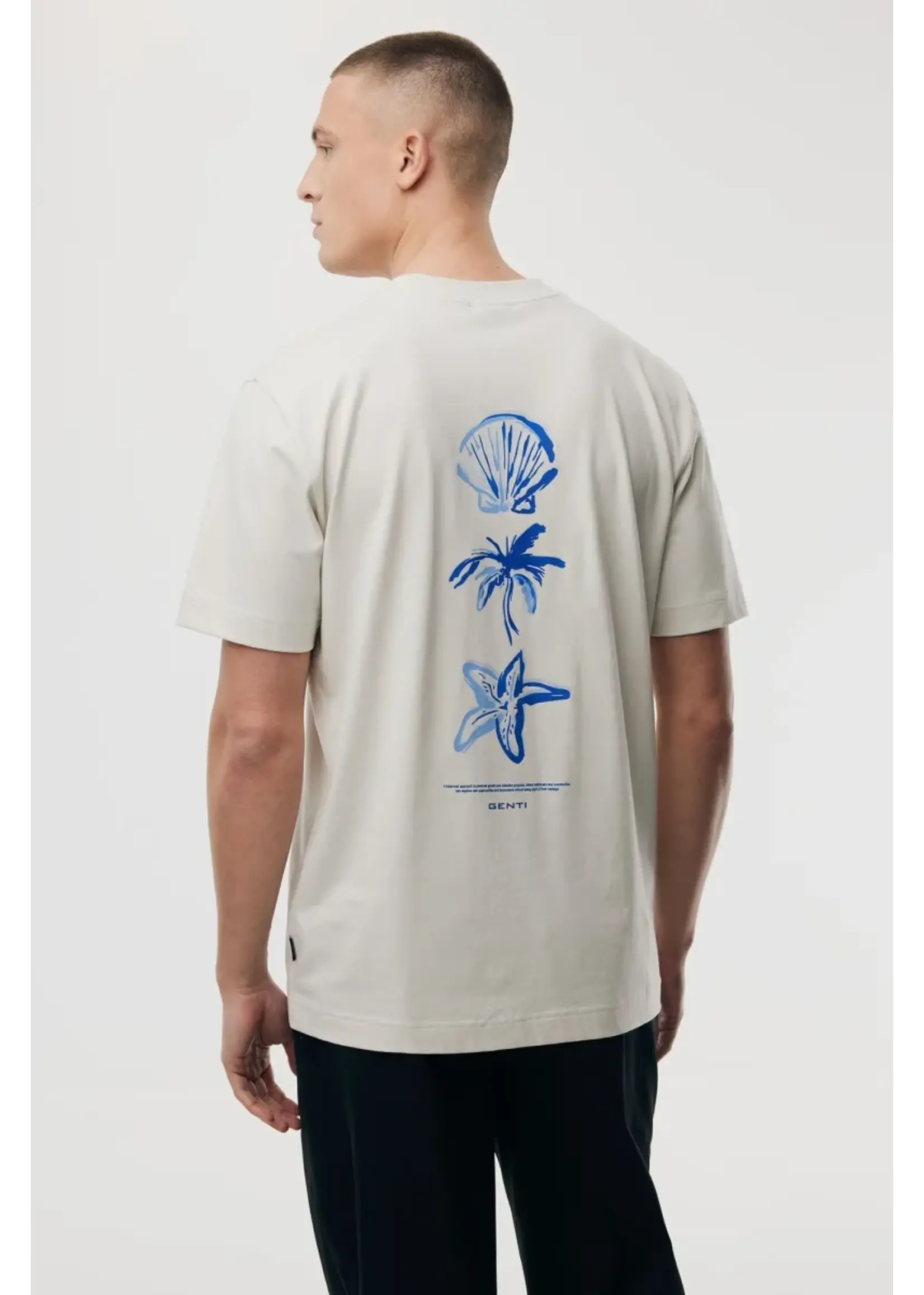 GENTI T-SHIRT MET BACKPRINT OFF WHITE