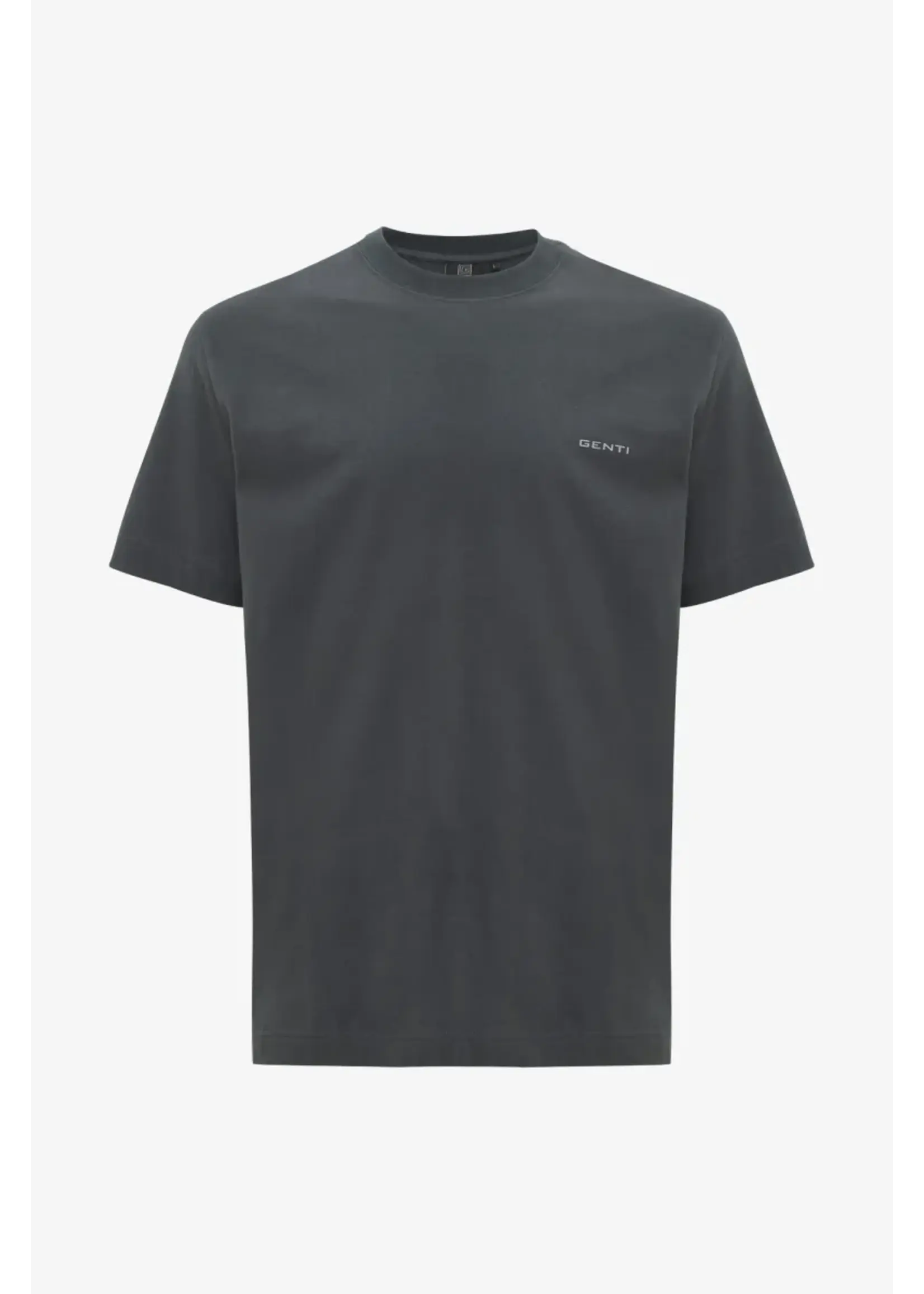 GENTI T-SHIRT MET BACKPRINT DONKER GRIJS