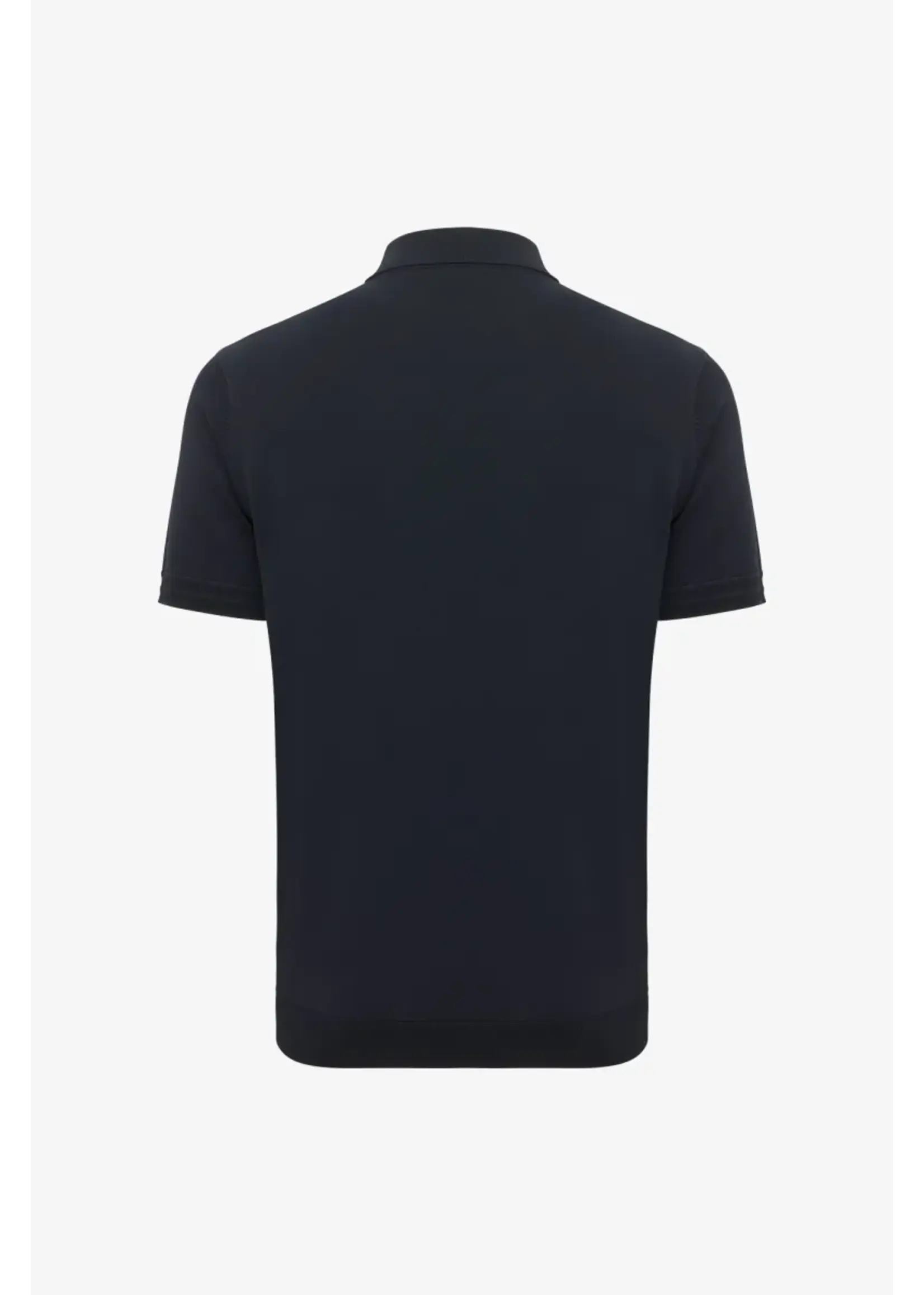GENTI GEBREIDE POLO DONKER BLAUW