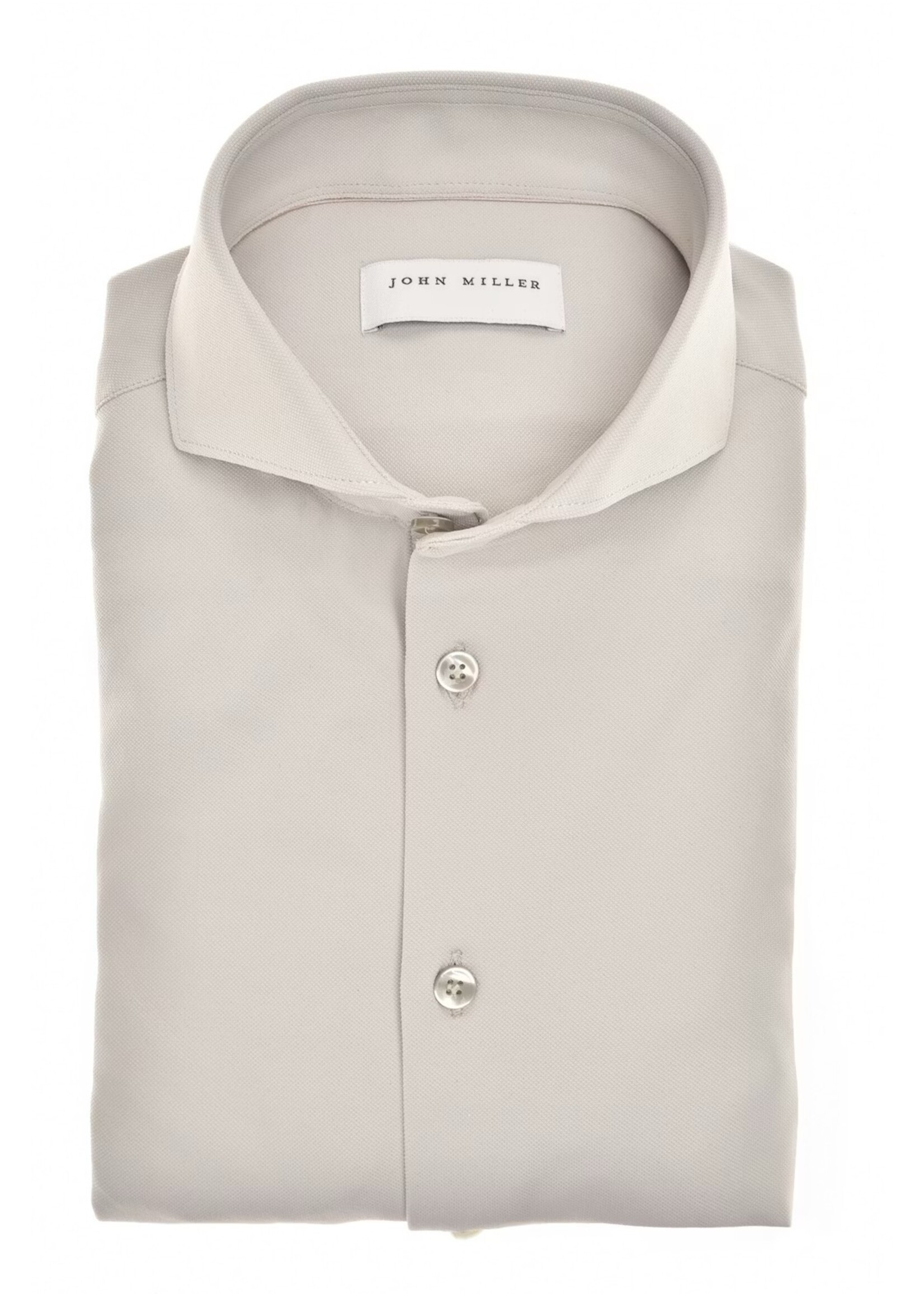 JOHN MILLER Kiezelgrijs slim fit hyperstretch overhemd