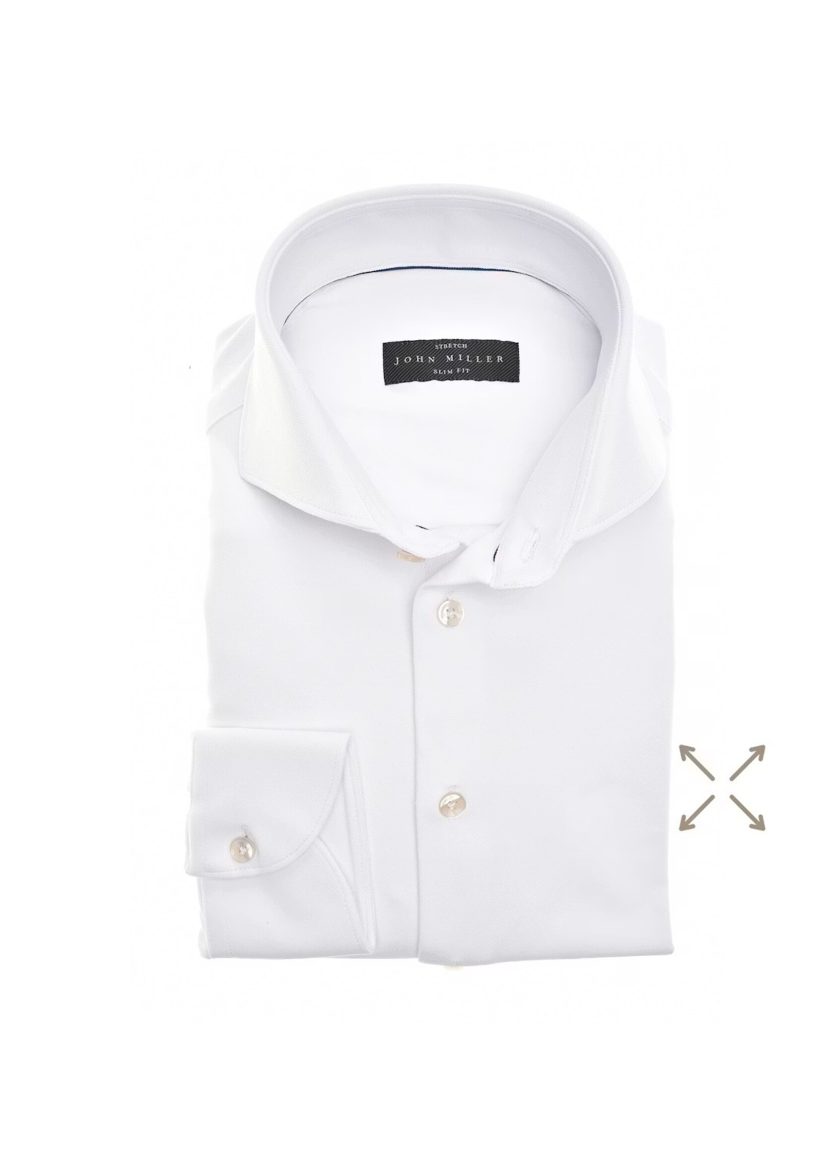 JOHN MILLER WIT slim fit hyperstretch overhemd