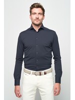 JOHN MILLER Donkerblauw slim fit hyperstretch overhemd