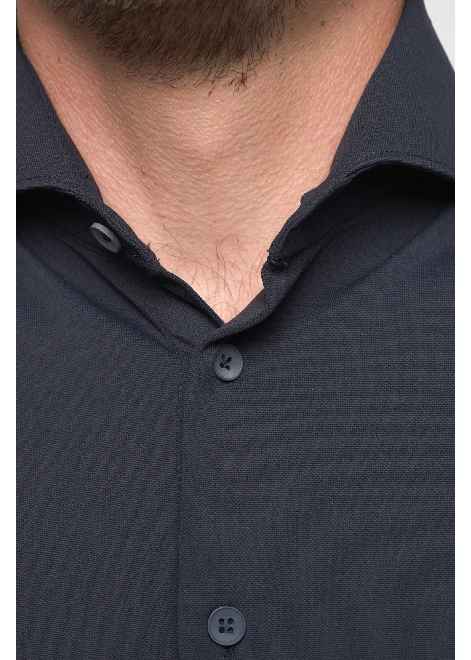 JOHN MILLER Donkerblauw slim fit hyperstretch overhemd