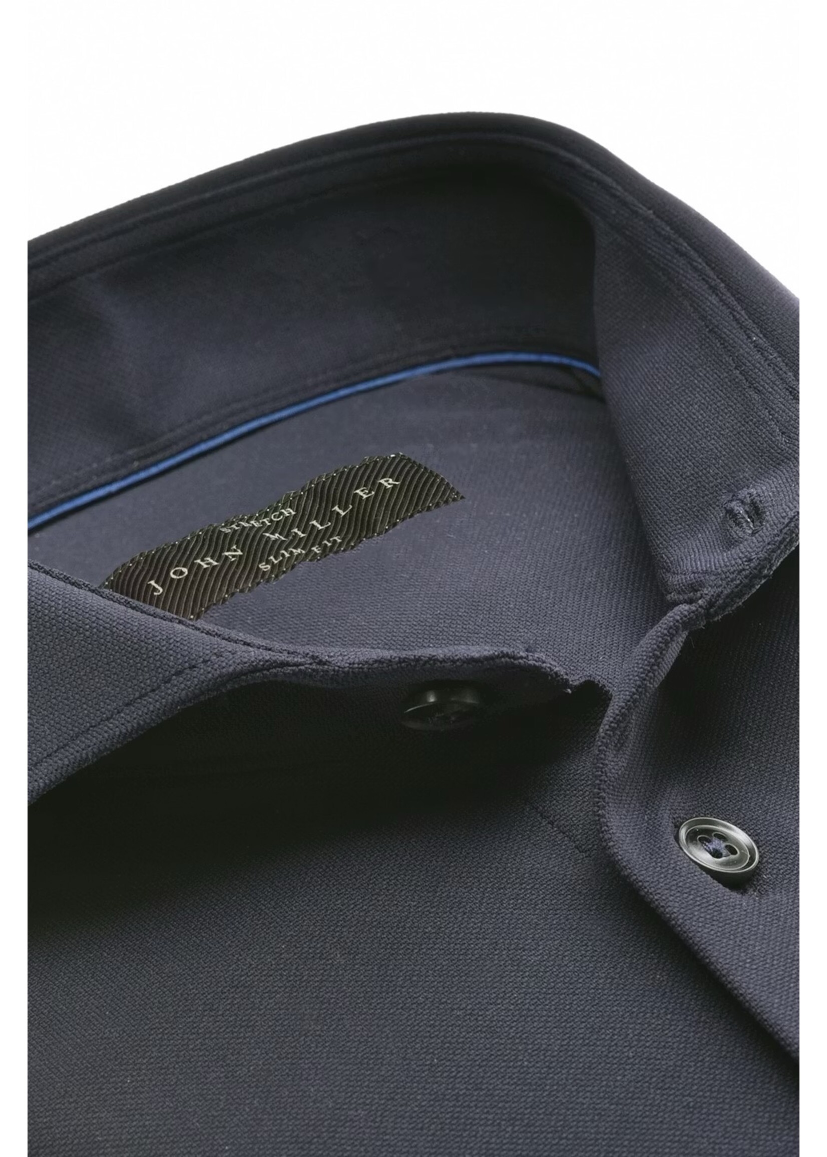JOHN MILLER Donkerblauw slim fit hyperstretch overhemd
