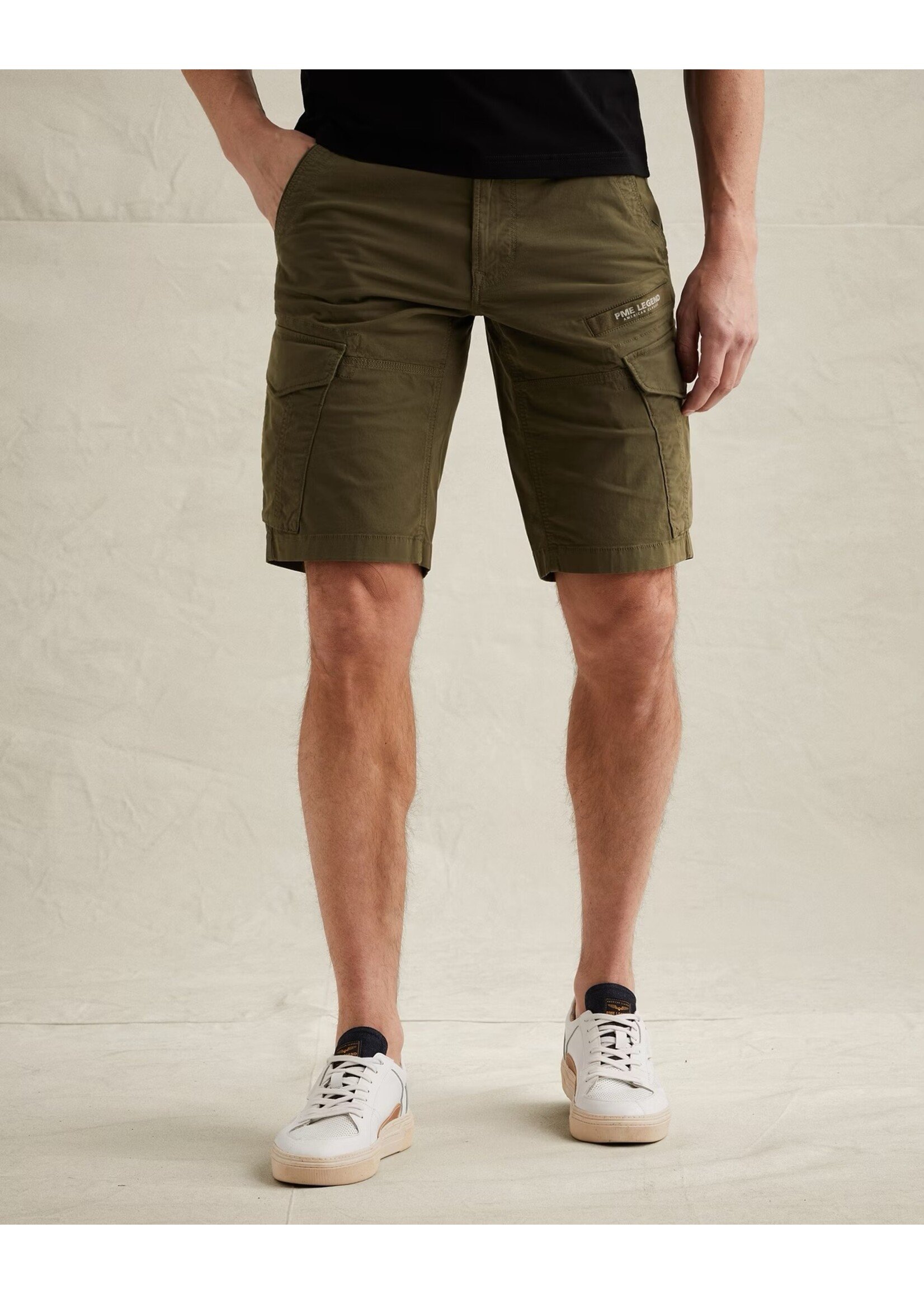 PME LEGEND NORDROP TAPERED FIT CARGO SHORTS - OLIVE NIGHT