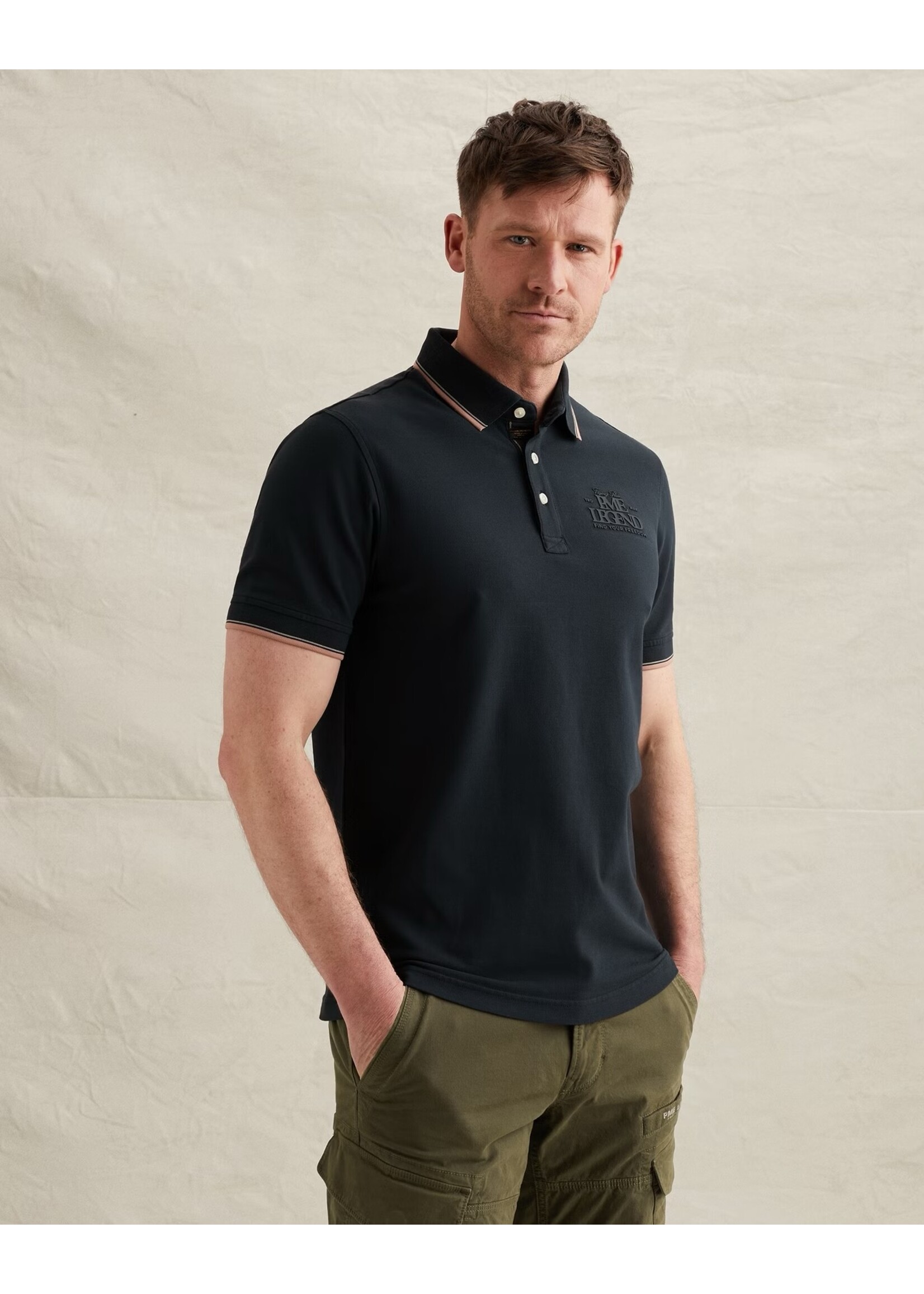 PME LEGEND POLO VAN PIQUÉ MET ARTWORK-  CARBON