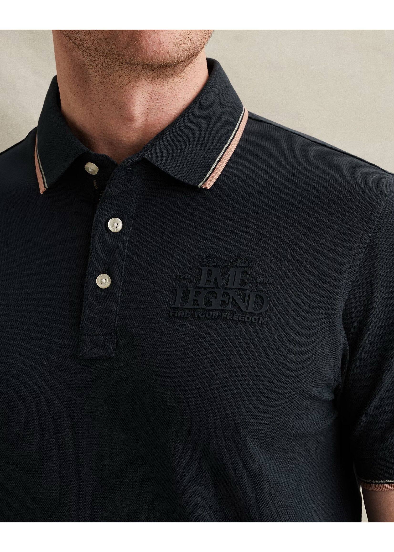 PME LEGEND POLO VAN PIQUÉ MET ARTWORK-  CARBON