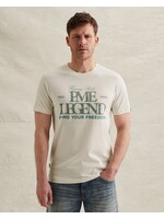 PME LEGEND T-SHIRT VAN JERSEY MET GROOT ARTWORK- EGRET