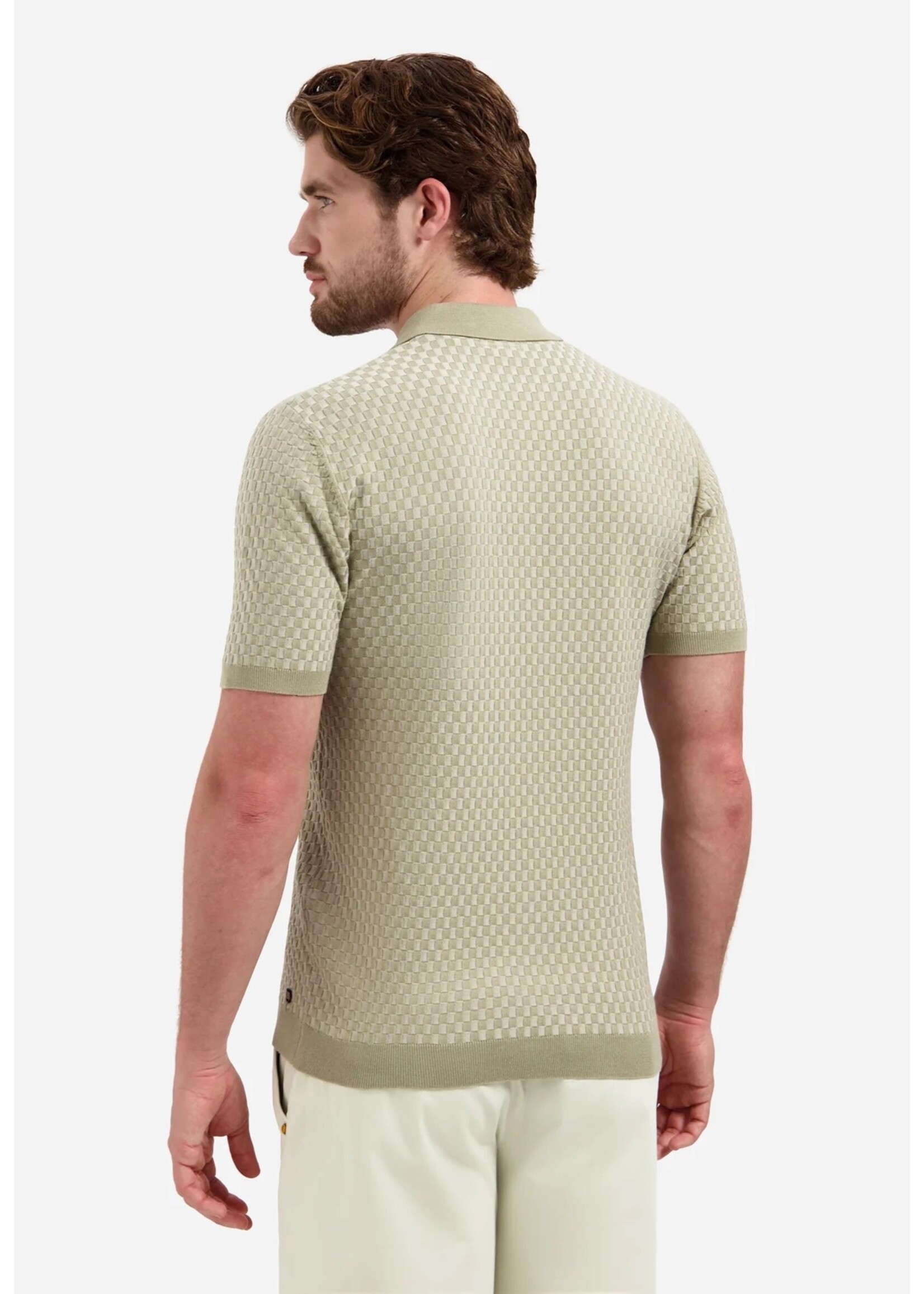 NO EXCESS  Polo met korte mouwen en knopen | Taupe