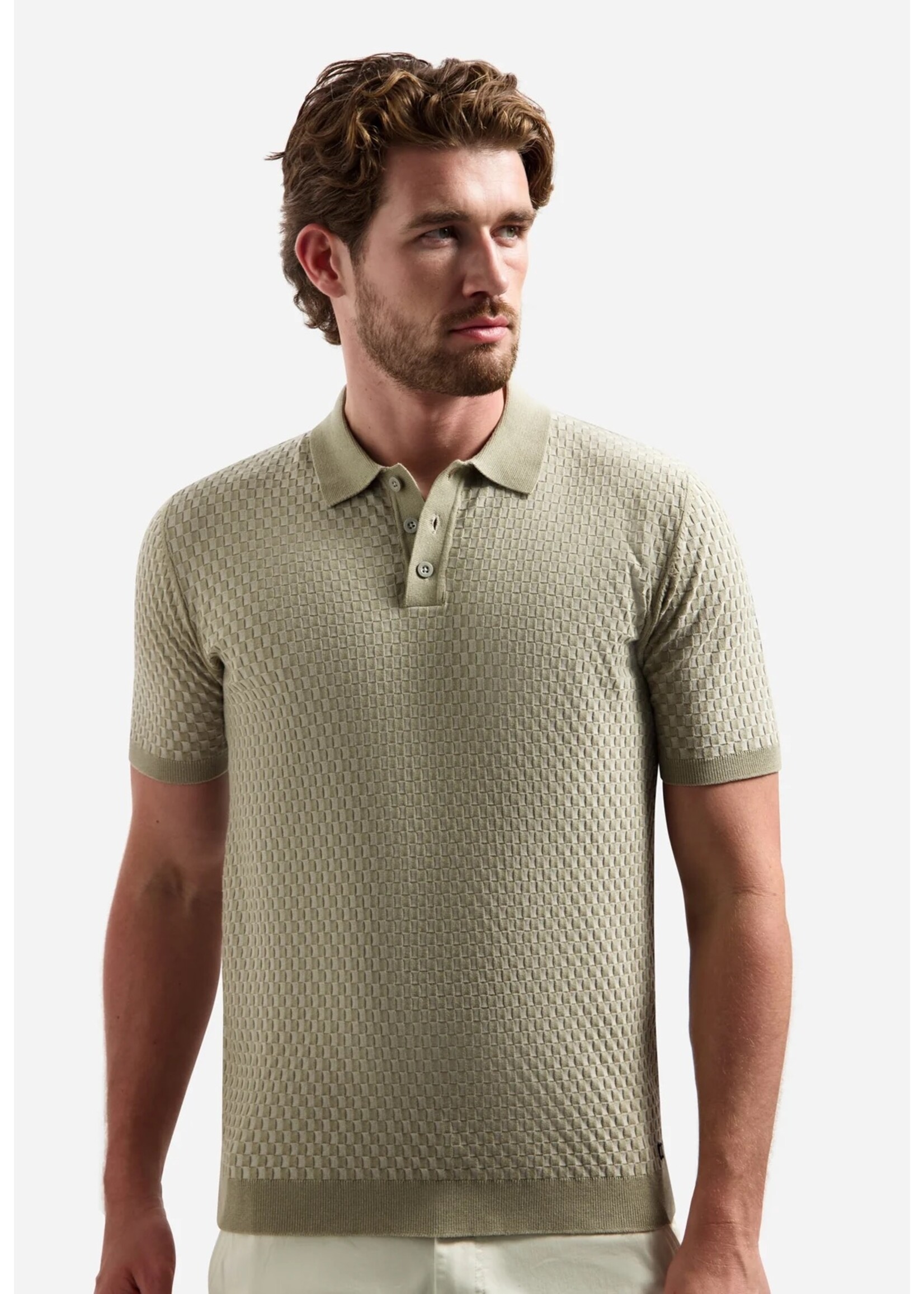 NO EXCESS  Polo met korte mouwen en knopen | Taupe