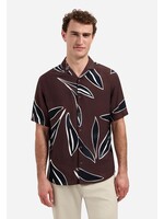 NO EXCESS  Overhemd met korte mouwen en opvallend patroon | Dark Brown
