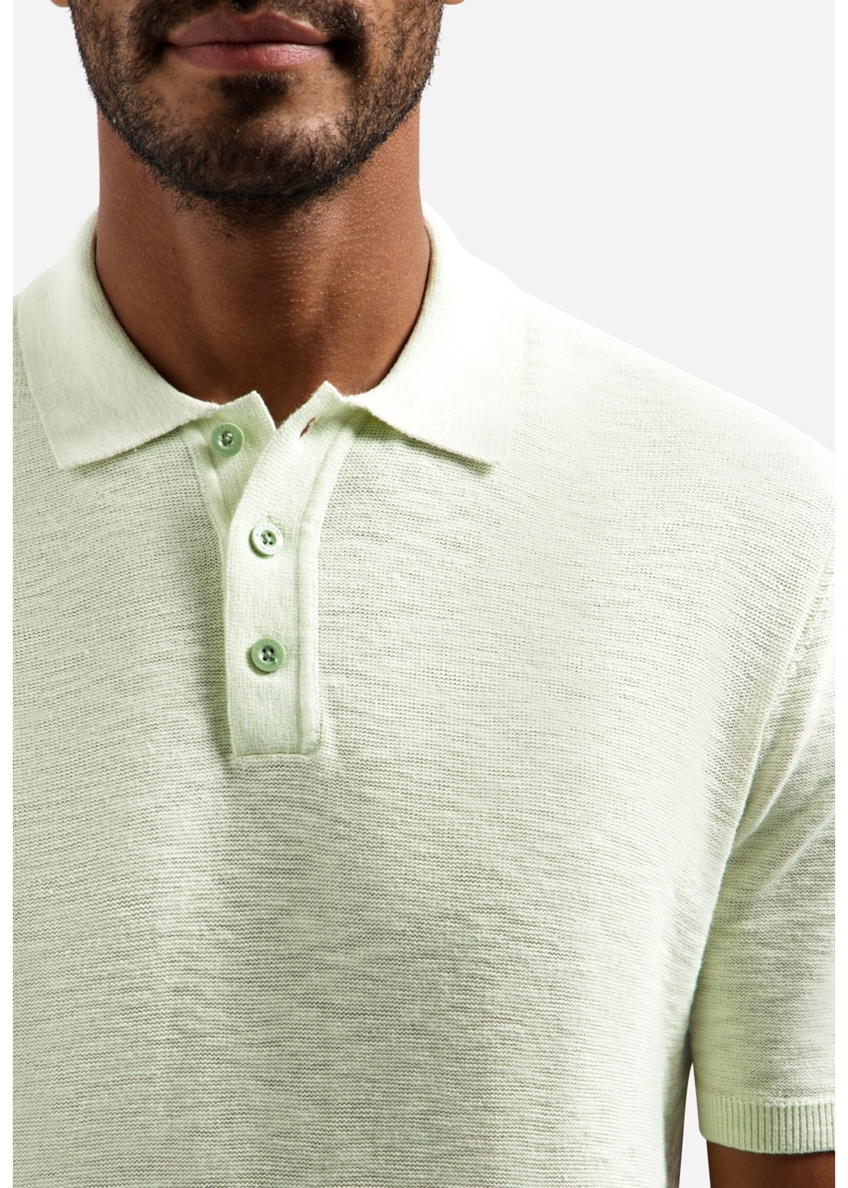 NO EXCESS  PULLOVER V POLO SHORT SLEEVE SEAGREEN