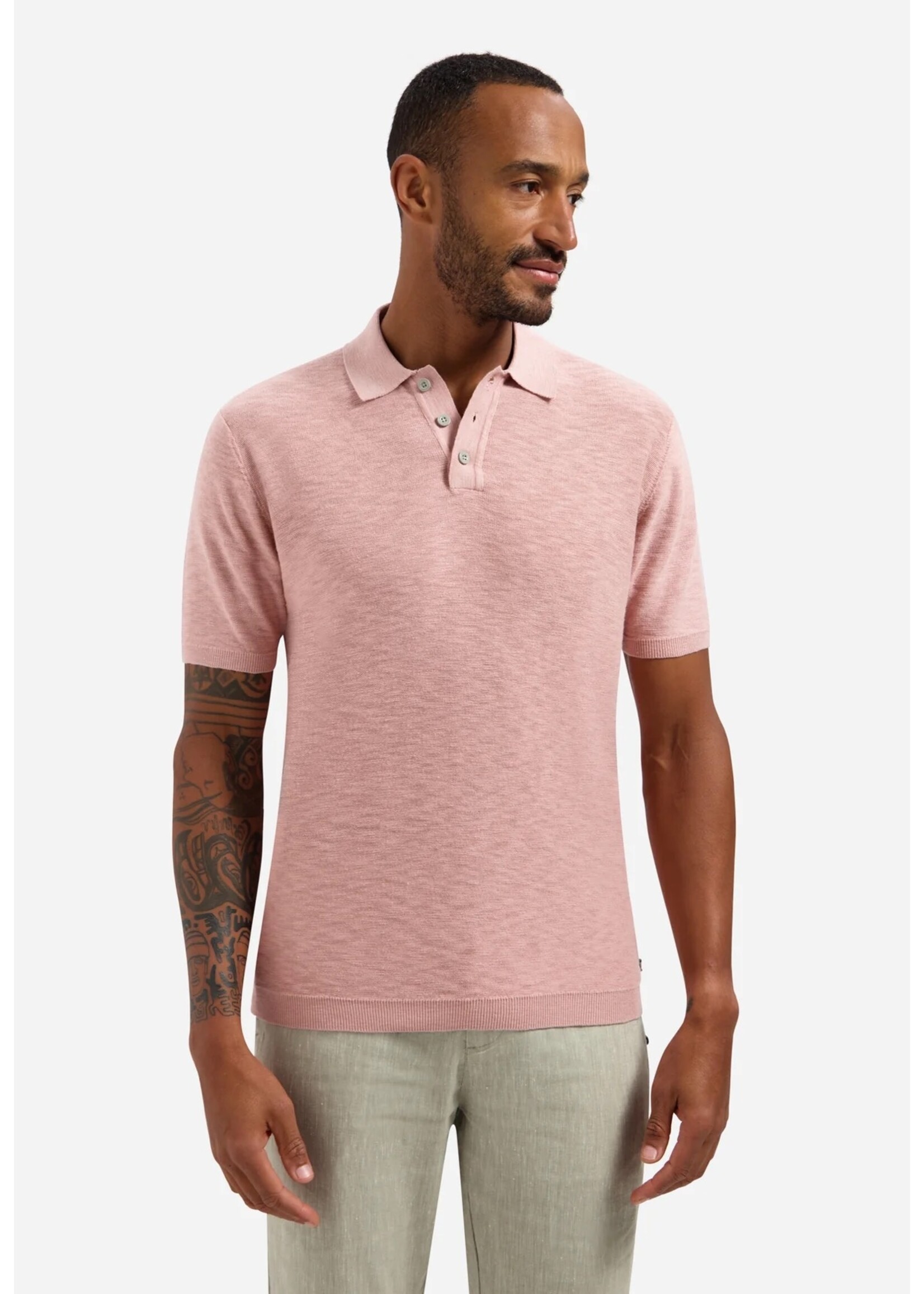 NO EXCESS  PULLOVER V POLO SHORT  LIGHT MAUVE
