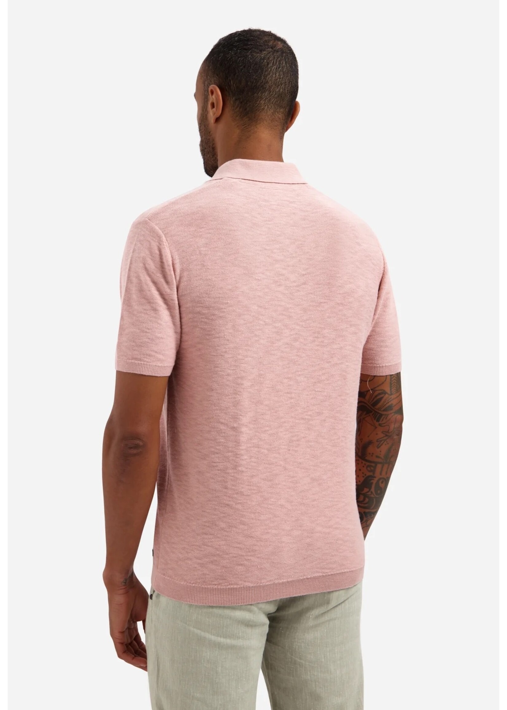 NO EXCESS  PULLOVER V POLO SHORT  LIGHT MAUVE