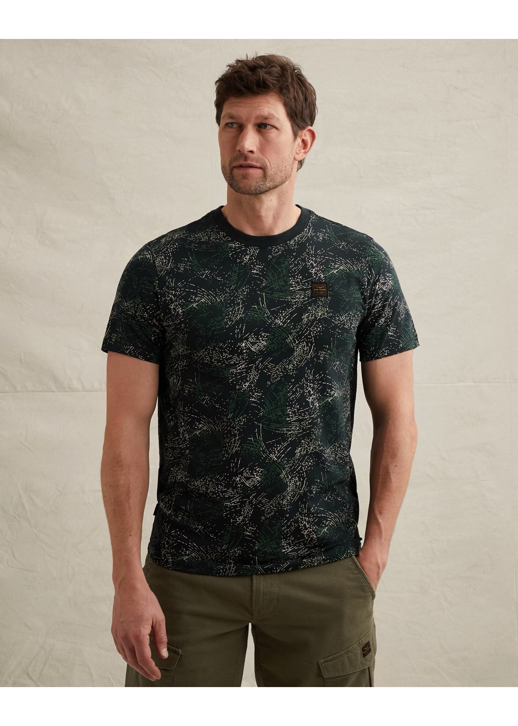 PME LEGEND T-SHIRT VAN SLUB JERSEY MET ALLOVER PRINT