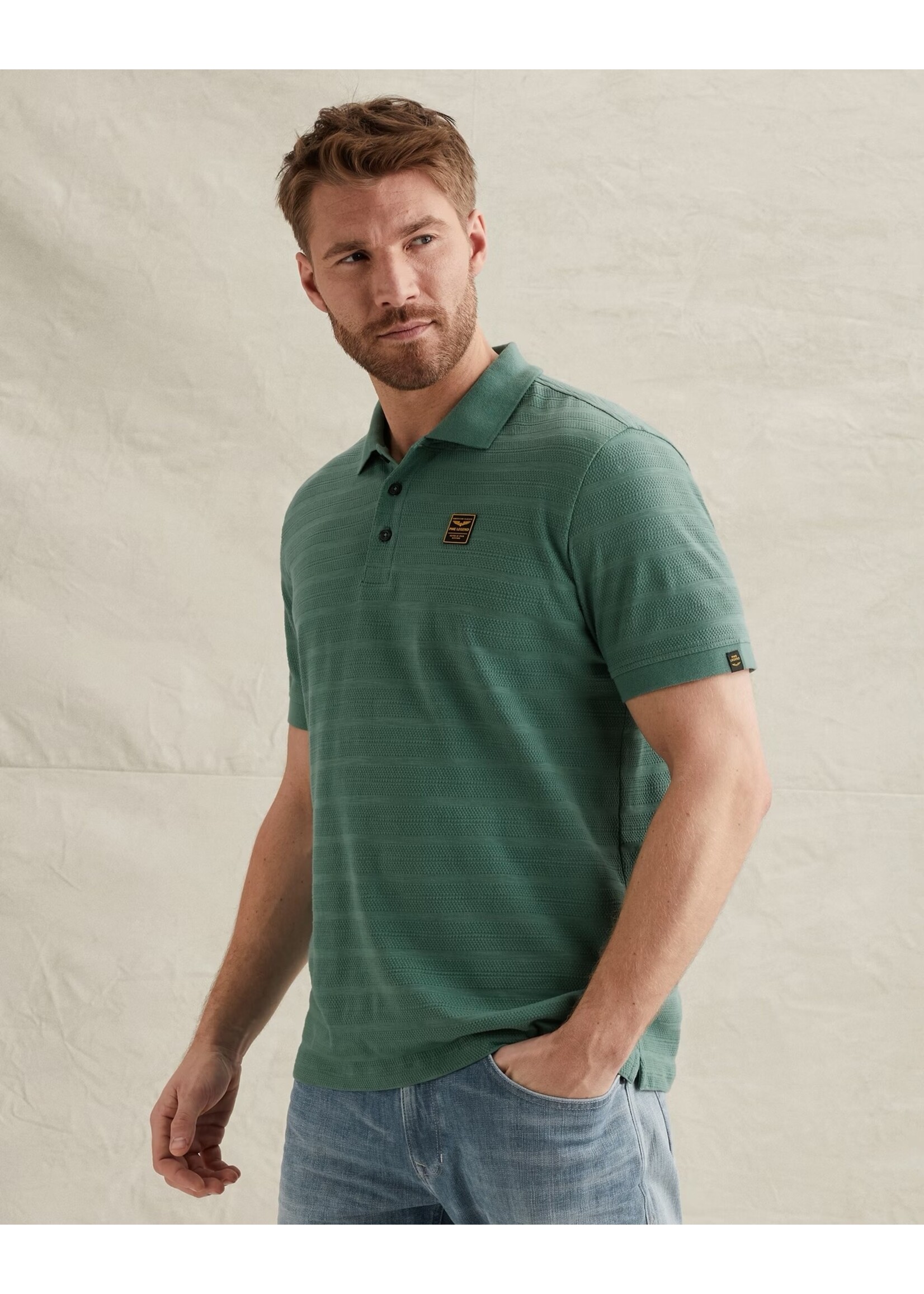 PME LEGEND POLO VAN JERSEY MET STREEPPATROON