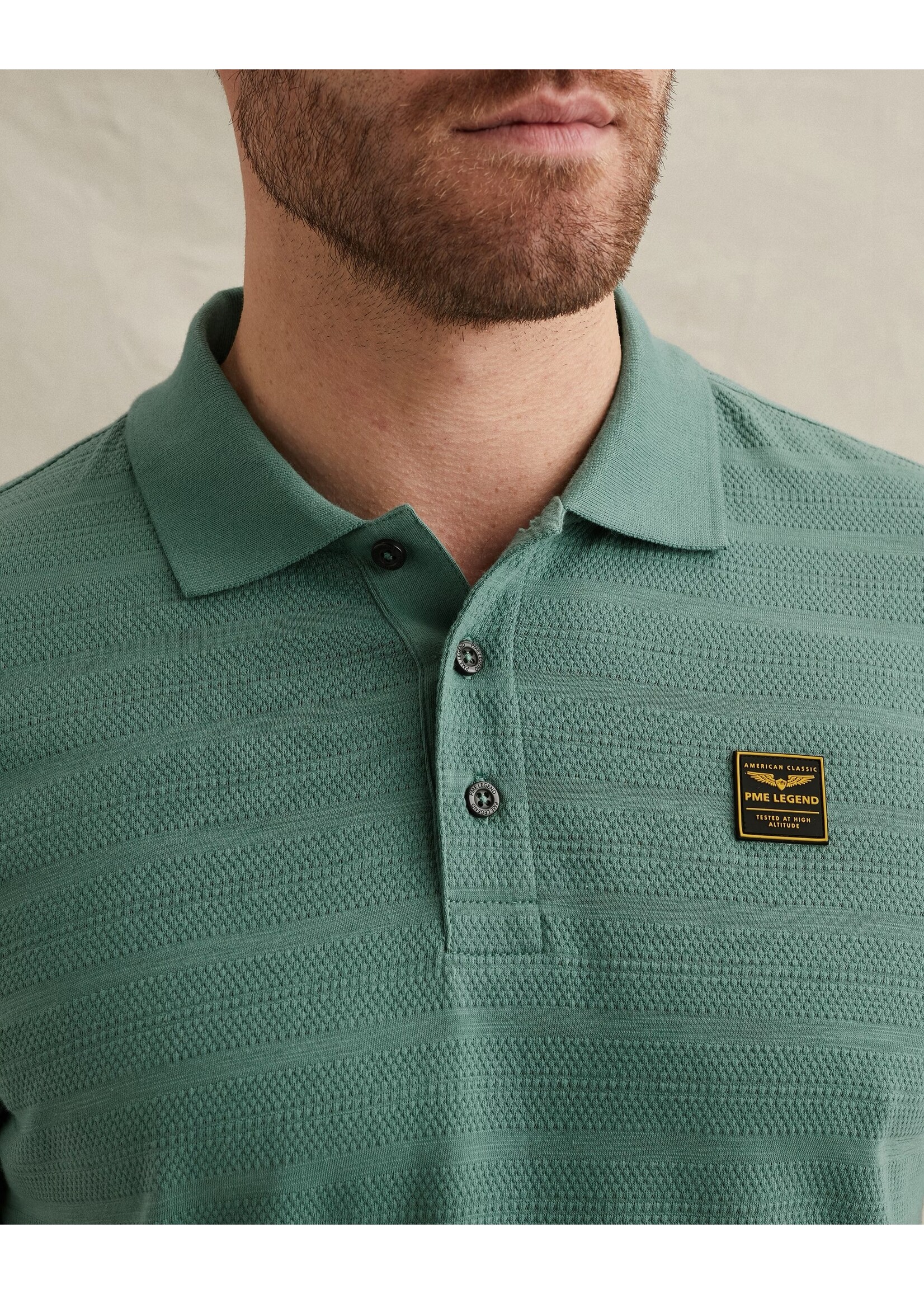 PME LEGEND POLO VAN JERSEY MET STREEPPATROON