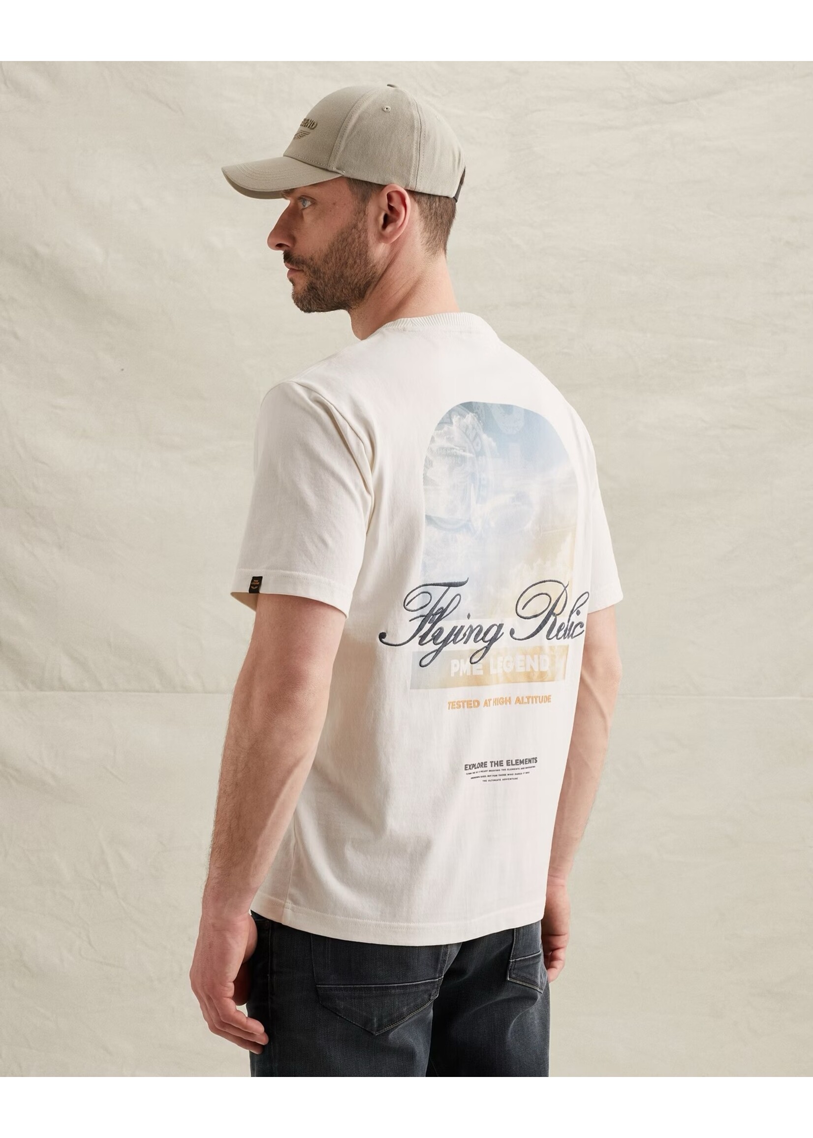 PME LEGEND T-SHIRT VAN EEN KATOENBLEND MET MEERDERE ARTWORKS