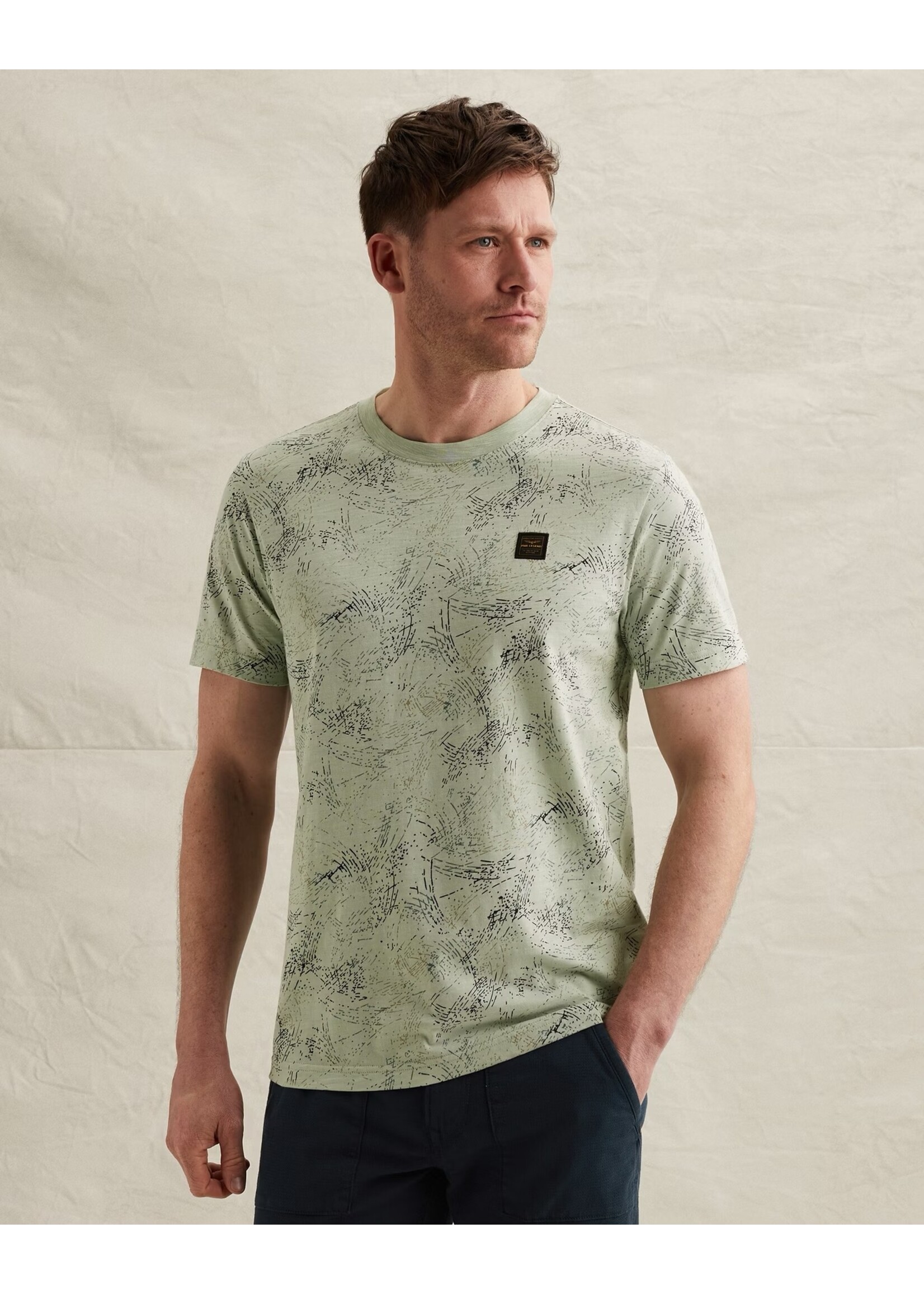 PME LEGEND T-SHIRT VAN SLUB JERSEY MET ALLOVER PRINT