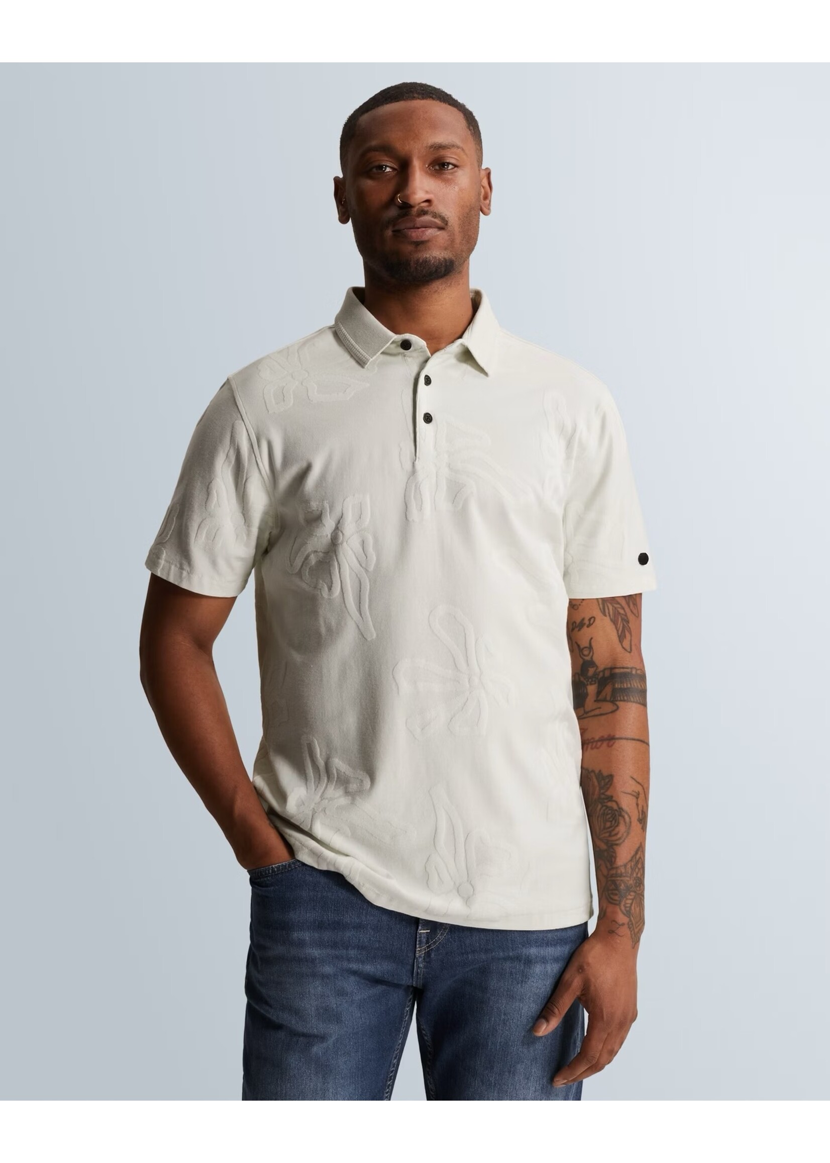 CAST IRON POLO MET ALLOVER JACQUARDPATROON